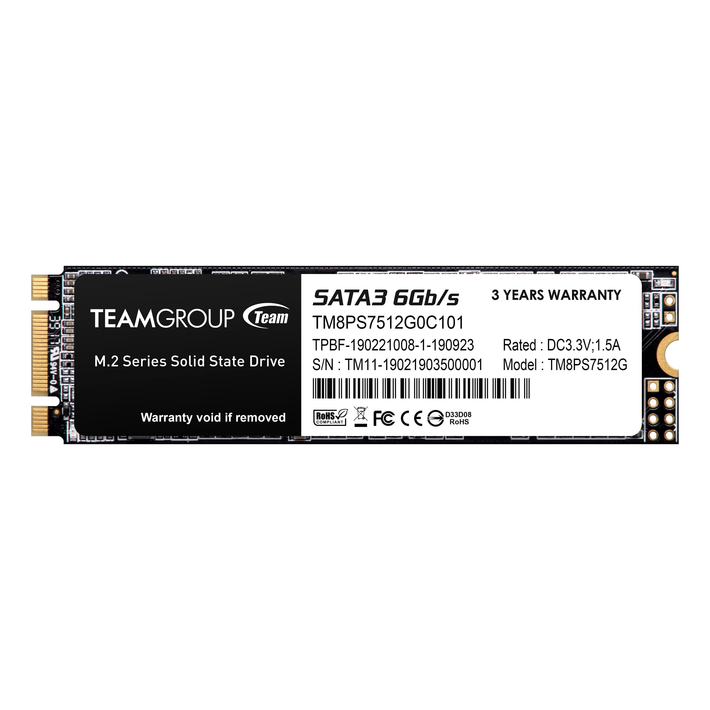 Teamgroup Ms30 512Gb With Slc Cache 3D Nand Tlc M.2 2280 Sata Iii 6Gb/S Internal Solid State Drive Ssd (Read/Write Speed Up To 5