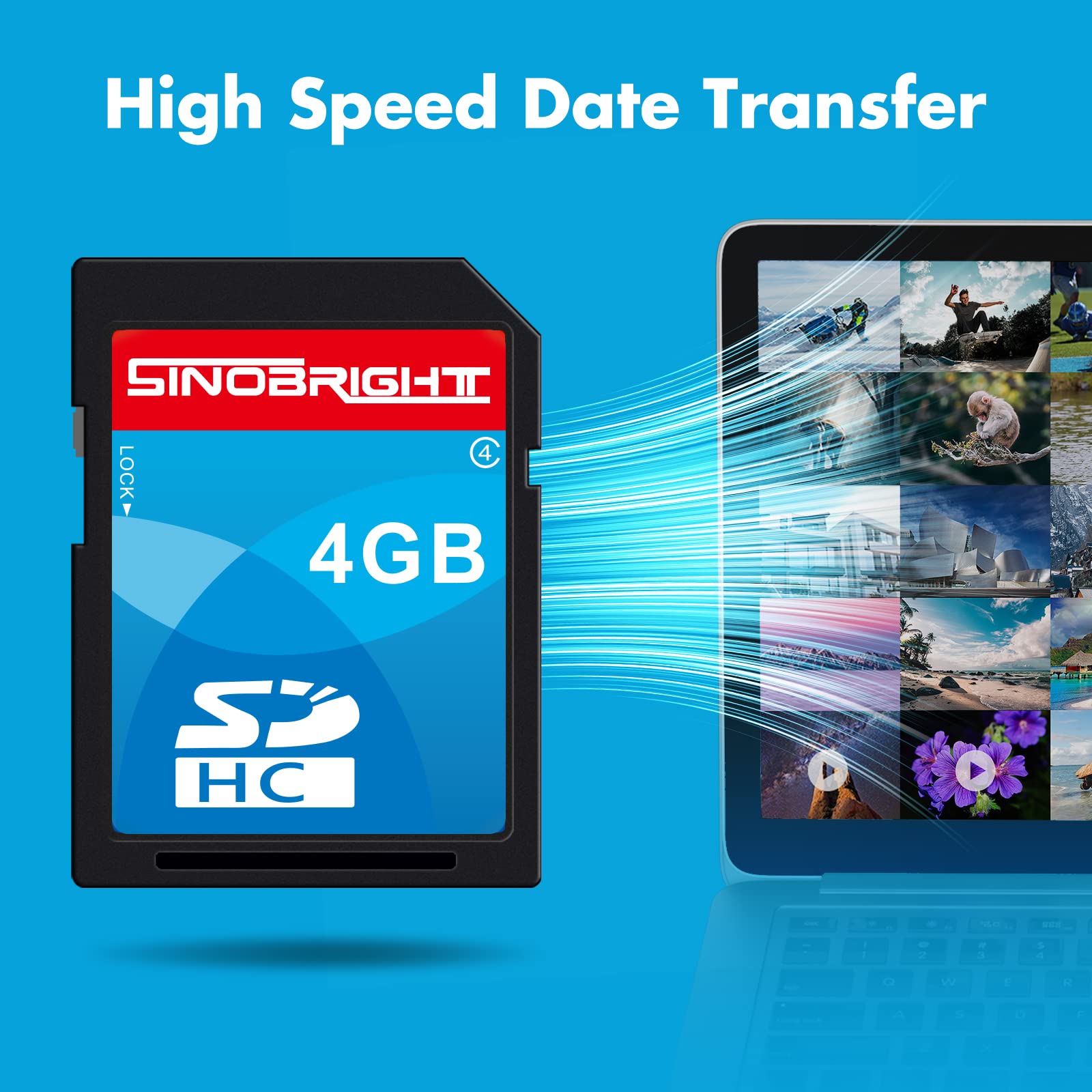 Sd Card 4Gb Sdhc Class 4 Flash Memory Card 4 Gb Digital Camera Cards 1Pack