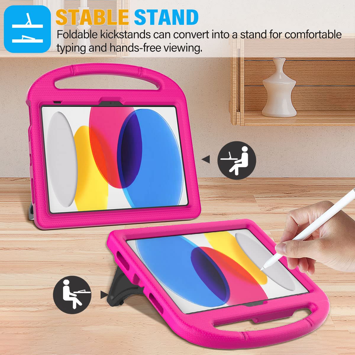 Suplik Kids Case For Ipad 10Th Generation (10.9 Inch, 2022), Ipad 10Th Gen Case With Screen Protector, Durable Shockproof Handle