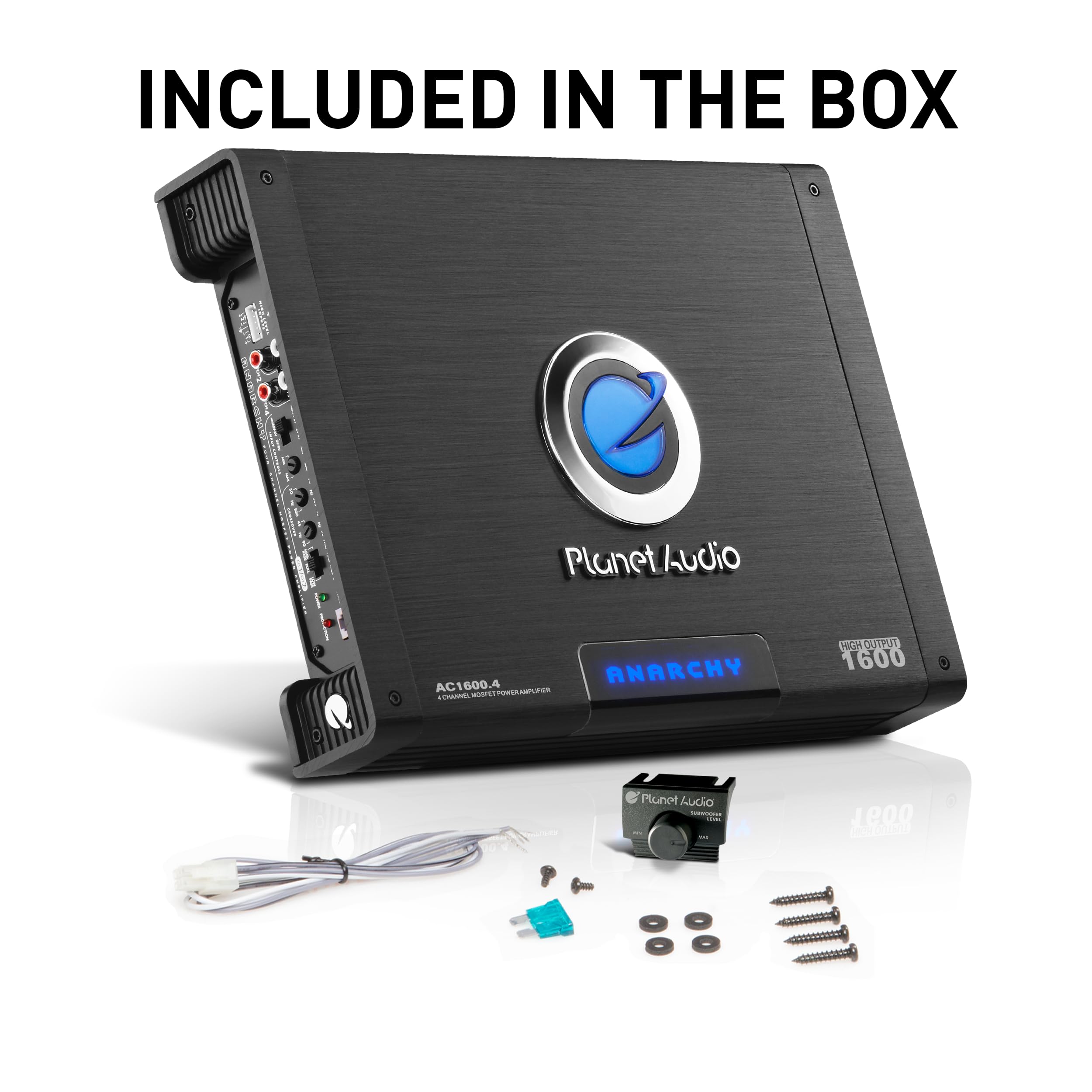 Planet Audio AC1600.4 Anarchy Series 4 Channel Class A/B Car Amplifier 1600 Watt Black