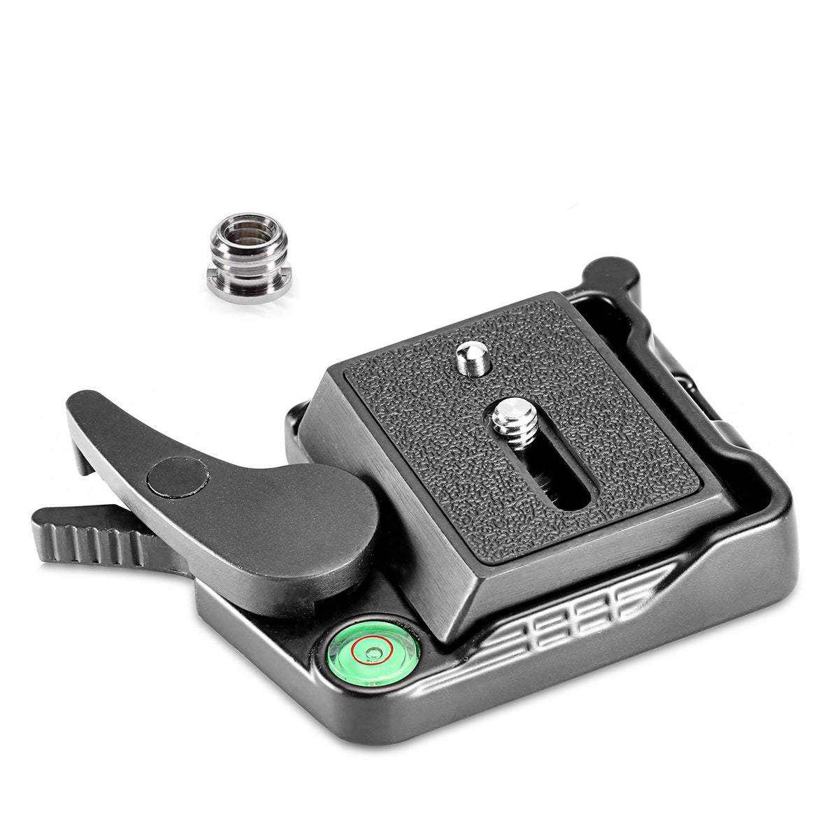 Neewer    Black Aluminum Alloy Quick Release Qr Plate Adapter With 1/4 '' 3/8 '' Screw And Bubble Lever For Dslr Camera Tripod M