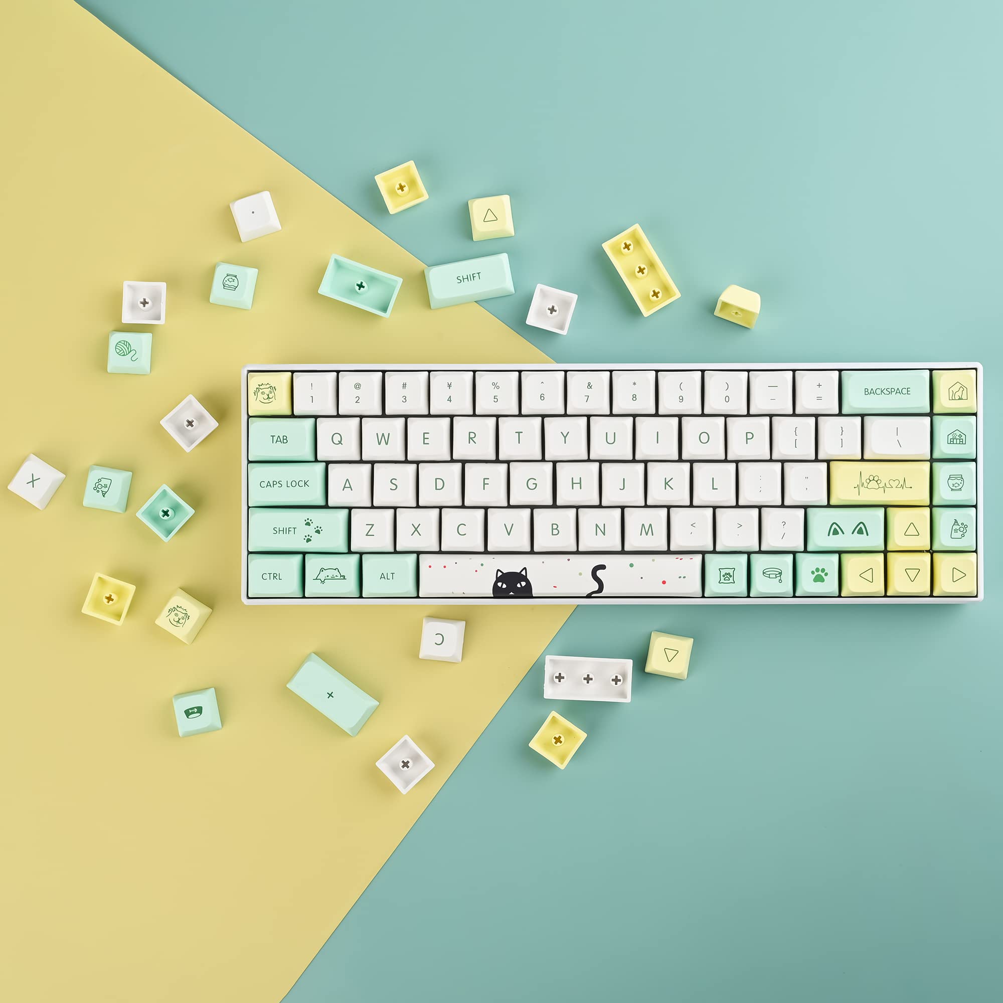 Weird Cat Pbt Custom Keycaps