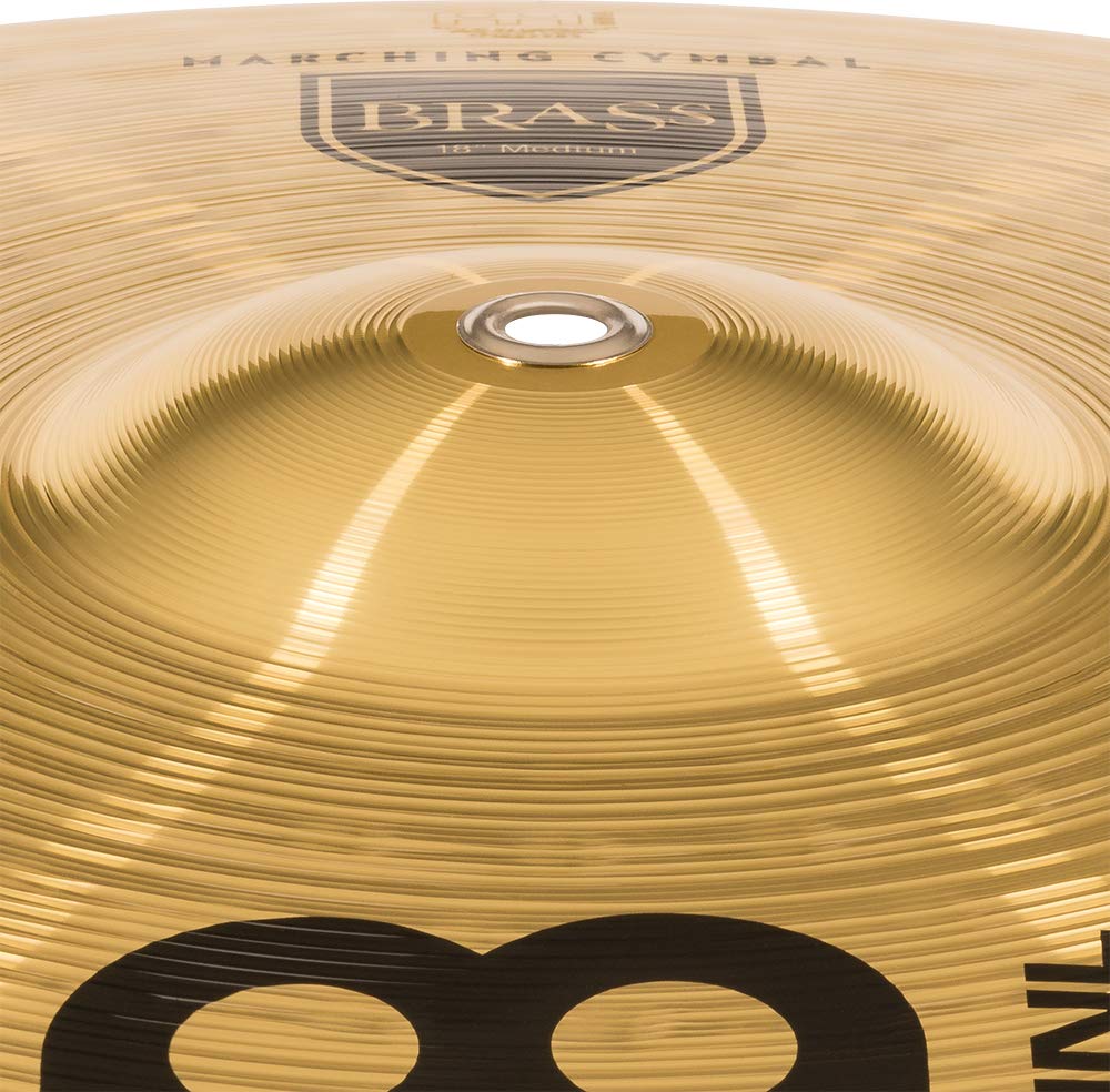 Meinl 18    Marching Cymbal Pair With Straps   Brass Alloy Traditional Finish   Made In Germany, 2 Year Warranty (Ma Br 18M)