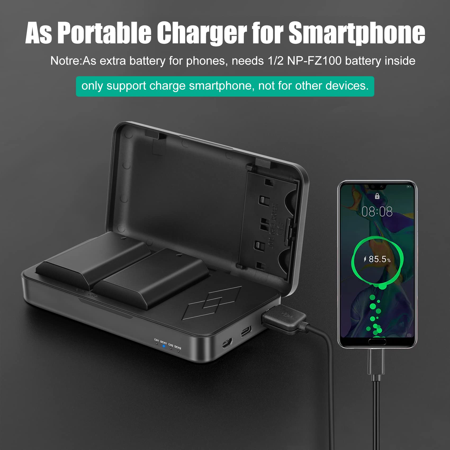 Jyjzpb Np Fz100 Battery Replacement And A7Iii Battery Charger For Sony A7 Iii, Sony A1, Alpha A7R Iii, A7R Iv, A9, A9 Ii, A6600,