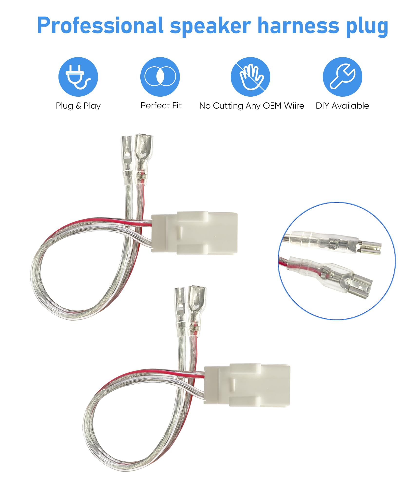 Car Front Rear Door Speaker Wiring Harness Connector Plug Replacement For 2002 2020 Jeep Wrangler Jk, Chrysler,Dodge Vehicles,In