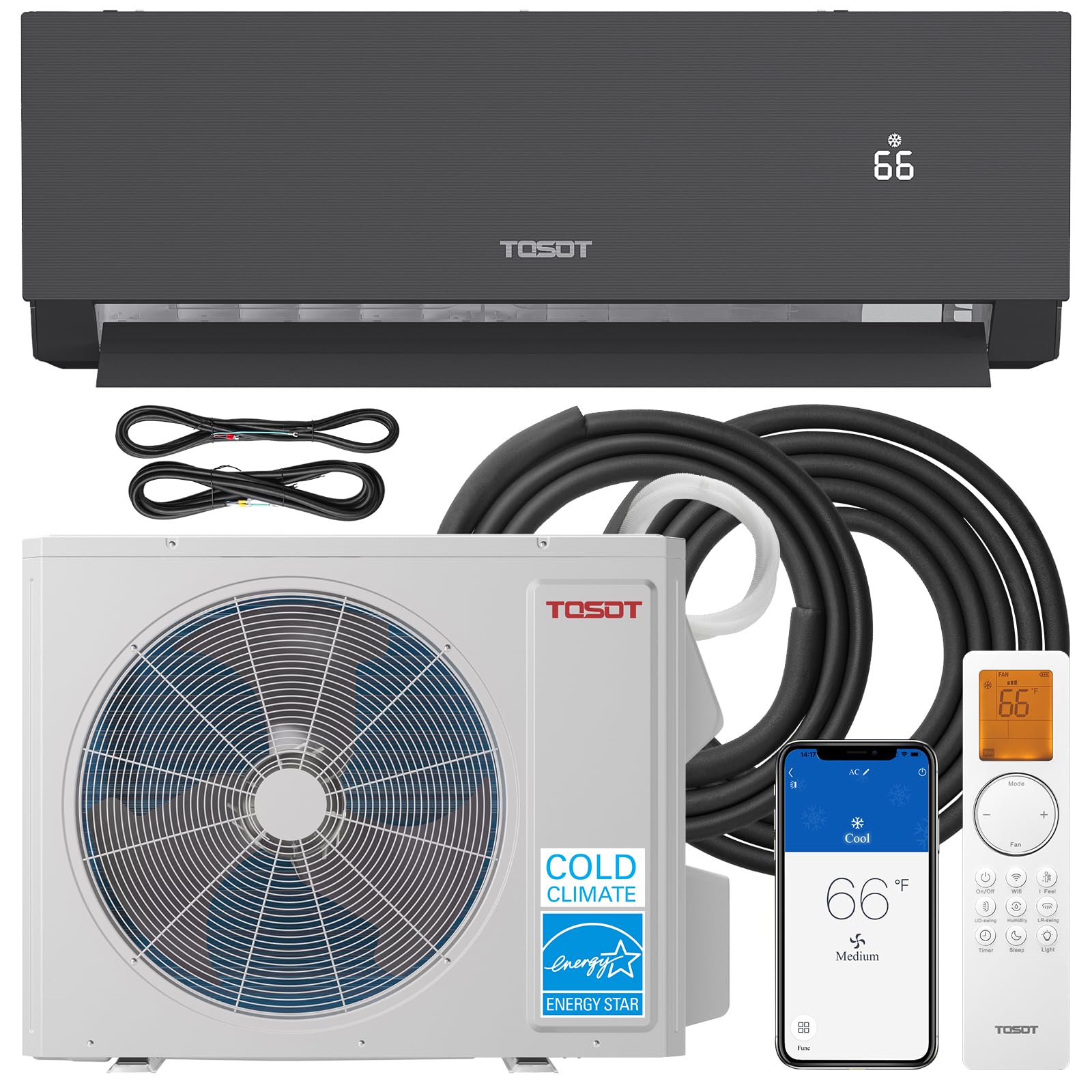 TOSOT 18,000 BTU 24.5 SEER2, Mini-Split Air Conditioner & Heater, Energy Star & Cold Climate Certified, Ductless Inverter AC Uni