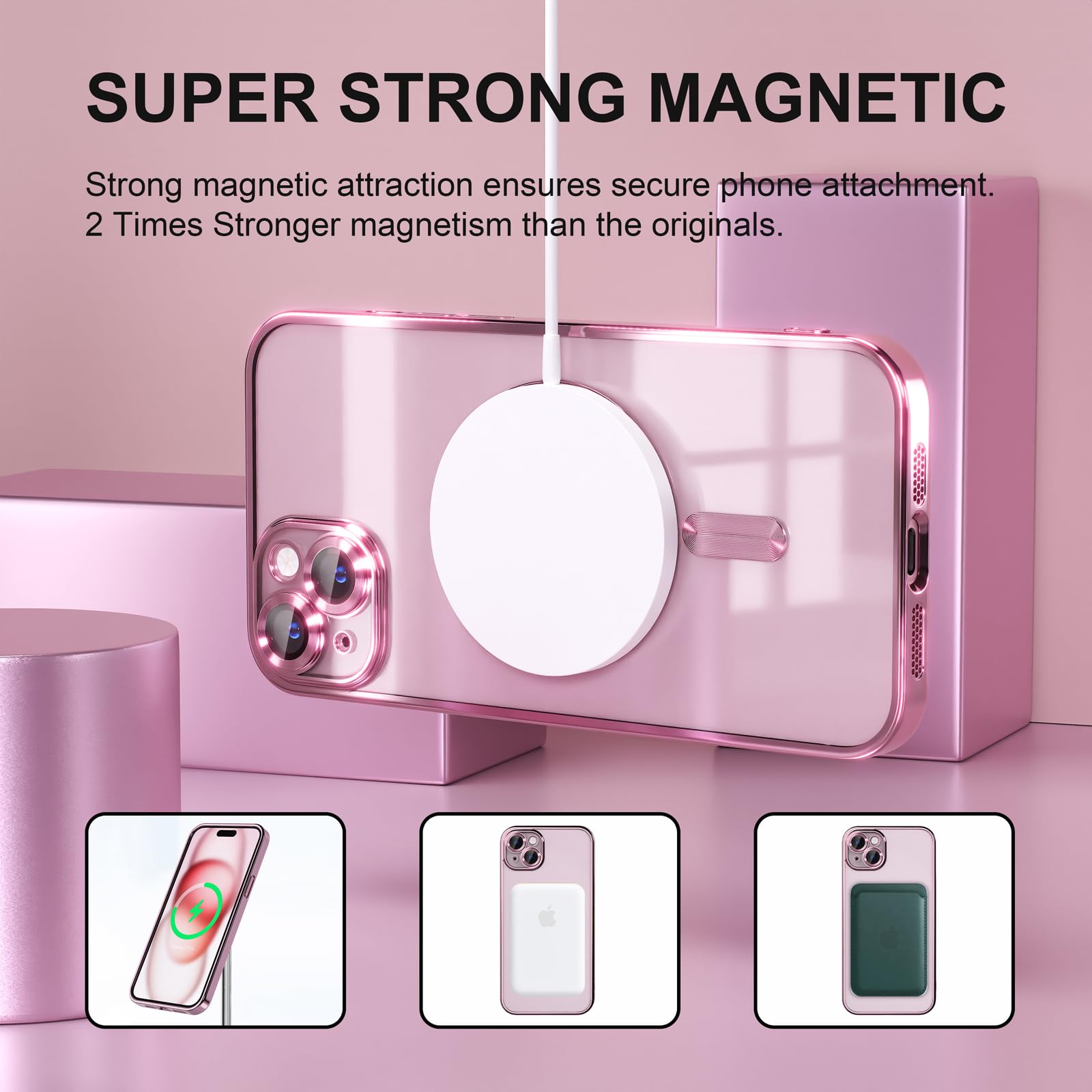 Misea Magnetic For Iphone 15 Plus Case Compatible With Magsafe [Never Yellowing] [Military Grade Drop Protection] Full Camera Le