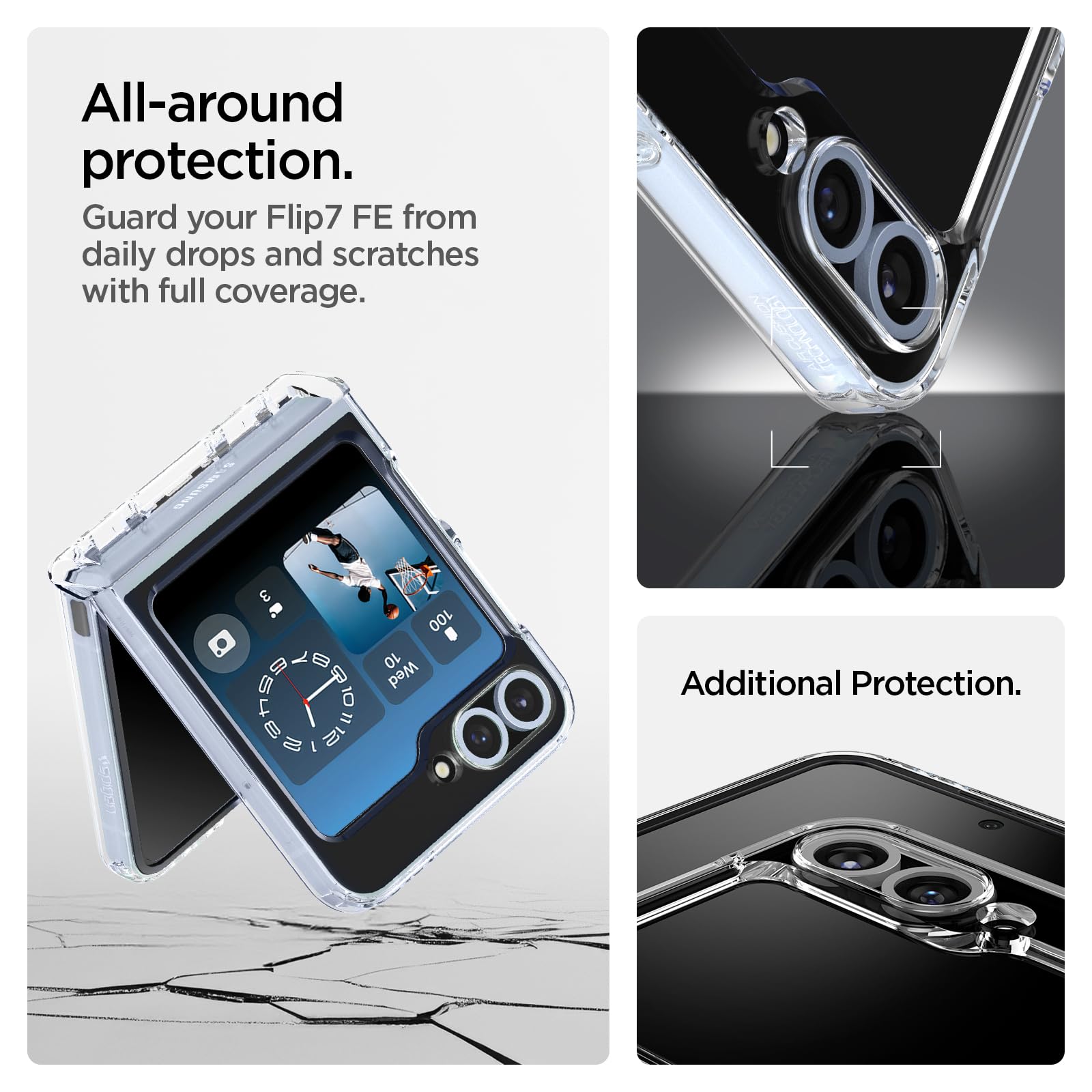 Spigen Ultra Hybrid Pro Magfit For Galaxy Z Flip 7 Fe Case And Z Flip 6 Case [Not Compatible With Flip 7] [Anti-Yellowing] - Cle