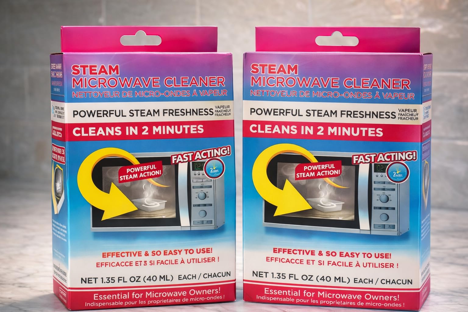Steam Microwave Cleaner, Powerful Steam Freshness, Easy Use, Time Saving Kitchen Cleaning Solution 2 Pack