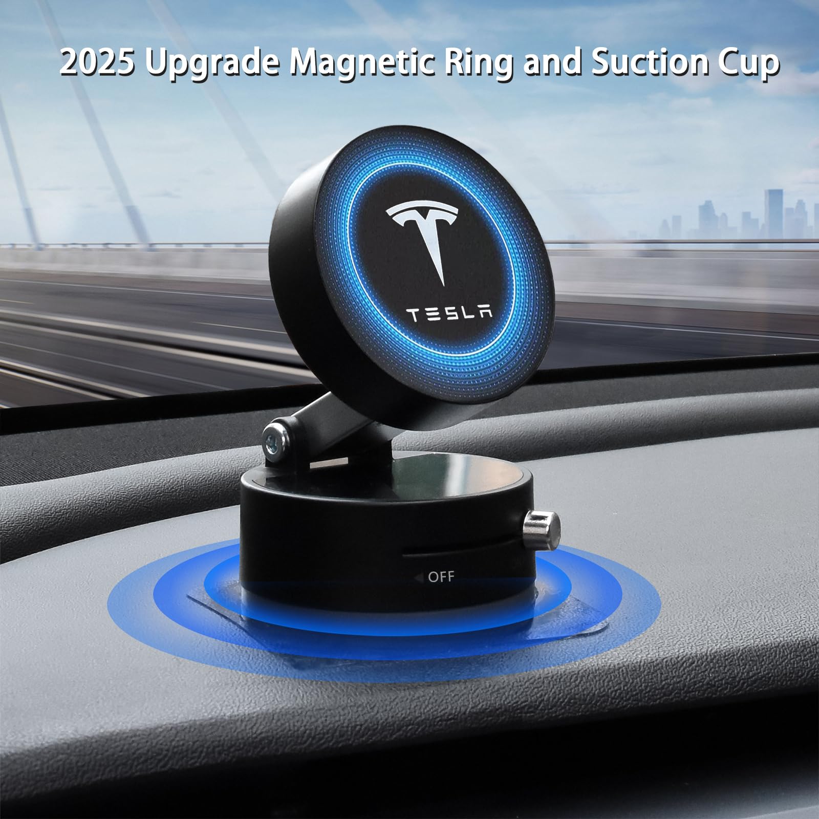 Serendipity Phone Mount For Tesla Model 3/Y/X/S/Cybertruck, Foldable And Retractable Vacuum Phone Holder, Tesla Model 3 Y X S Cy