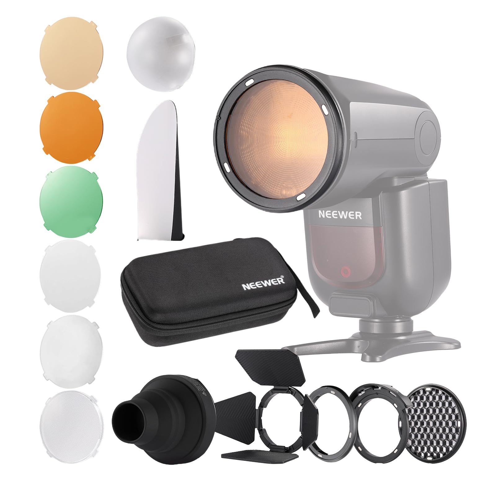 Neewer Crm2 Magnetic Accessories Kit For Round Head Flash Z1 C Z1 N Z1 S Z2 C Z2 N Z2 S Compatible With Godox V1 Speedlites, Inc