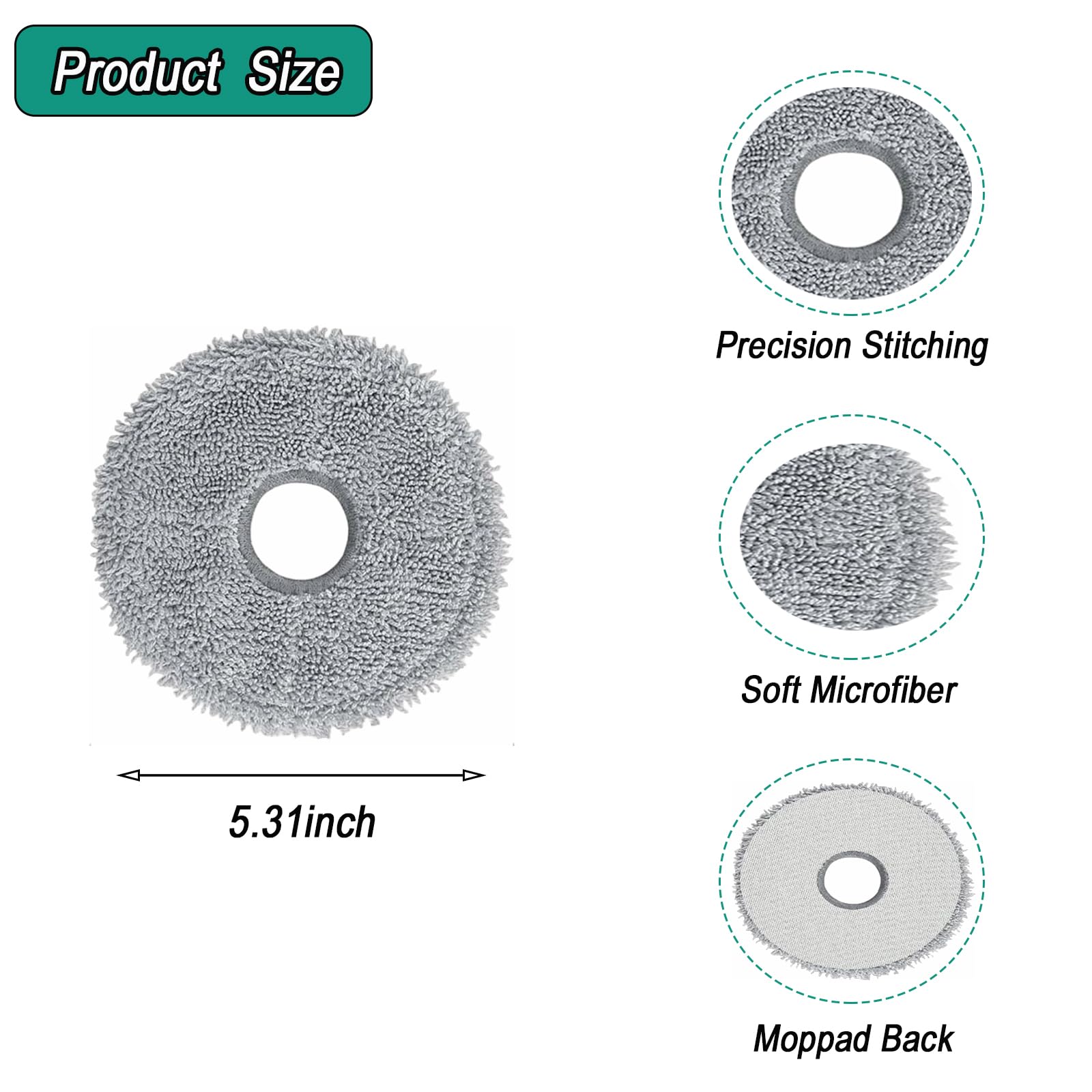 Mop Pad Accessories For Dreame X30 Ultra/ L10S Pro Ultra Heat / X40 Ultra/ X30 Pro Plus/ X30 Pro Ultra Robotic Robot Vacuum, Was