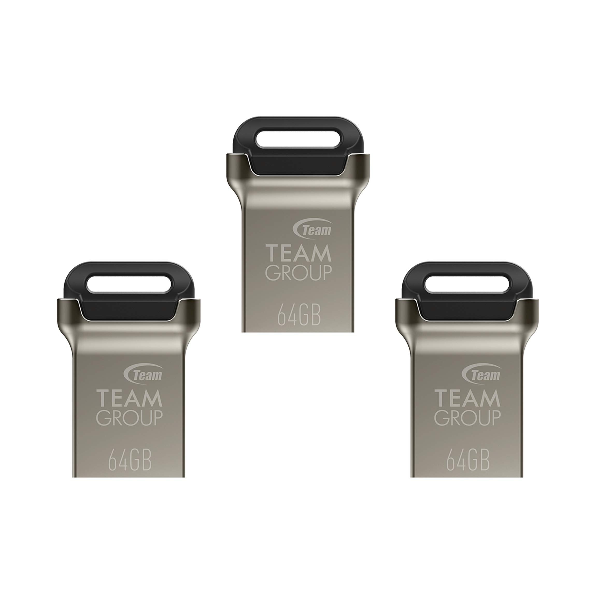 Teamgroup C162 64Gb 3 Pack Usb 3.2 Gen 1 Usb 3.1/3.0 Mini Fits Metal Read 100Mb/S Flash Thumb Drive External Data Storage Memory Stick Compatible With Computer/Laptop Black Tc162364Gb19