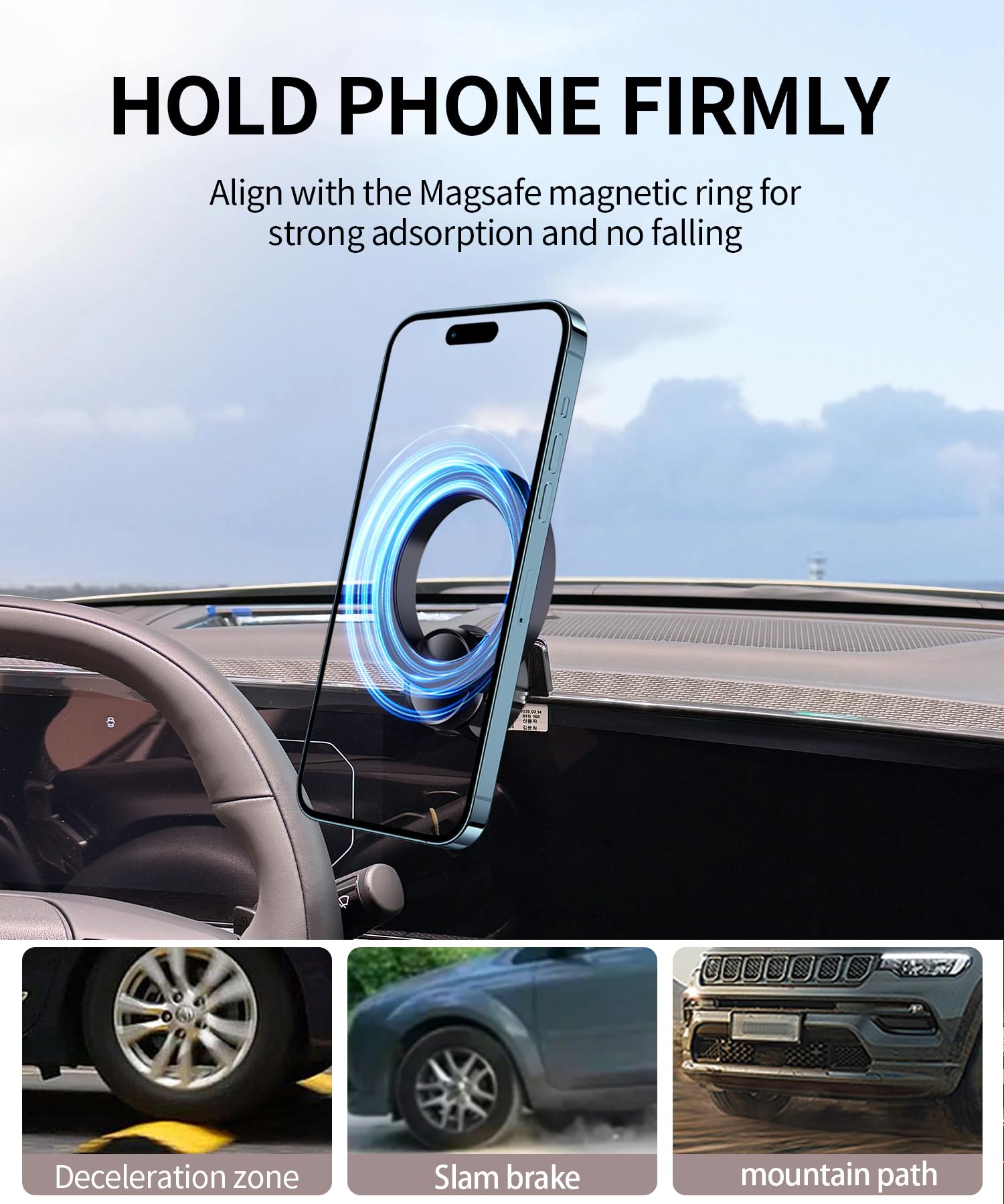 Maserweller Car Phone Holder For 2025 Kia Ev6 Accessories 12.3-Inch Screen Fixed Clip, 360 Rotation Phone Mount Compatible With