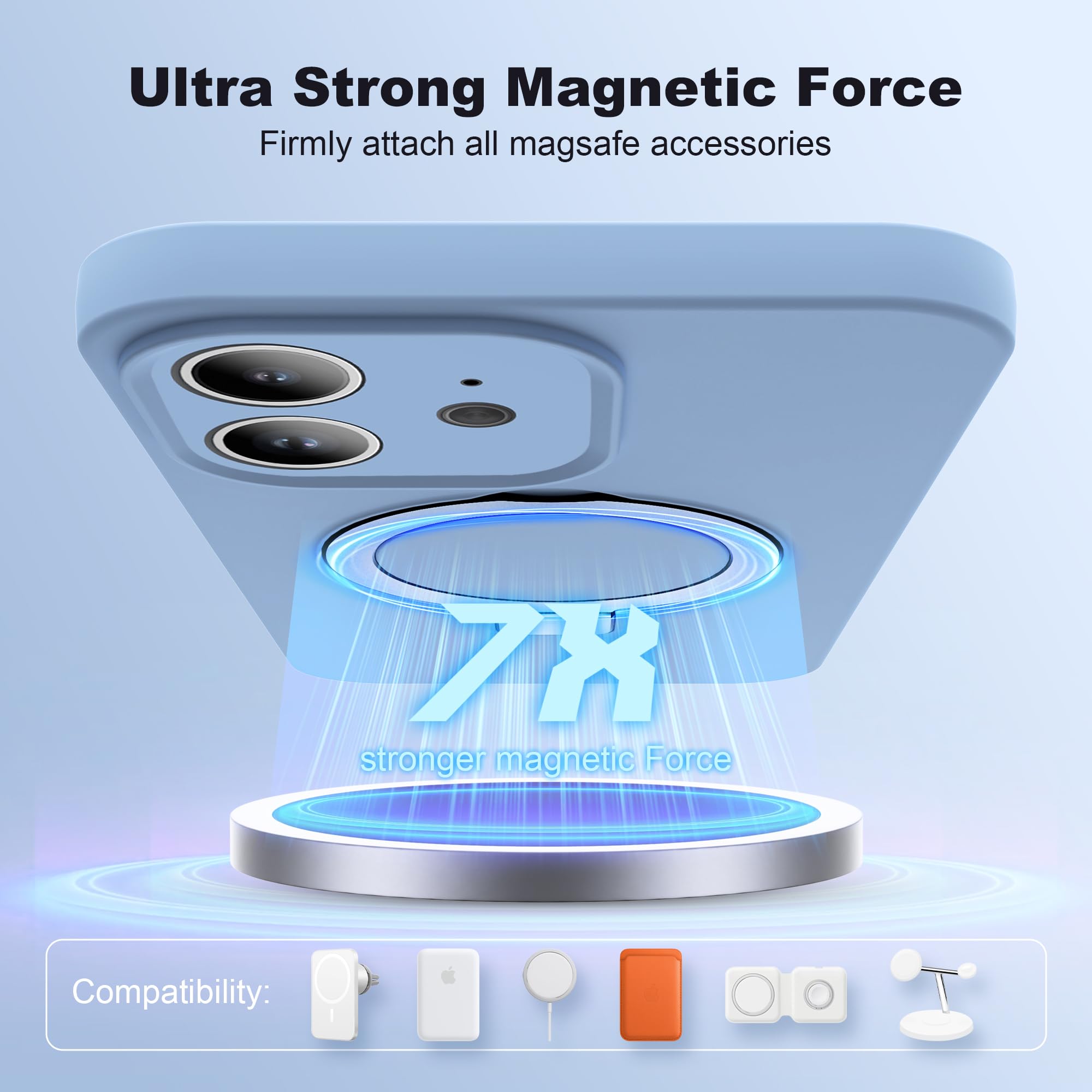 Skylmw Designed For Iphone 11 Case With Magnetic Invisible Stand Compatible With Magsafe Military Drop Tested Shockproof Silicon