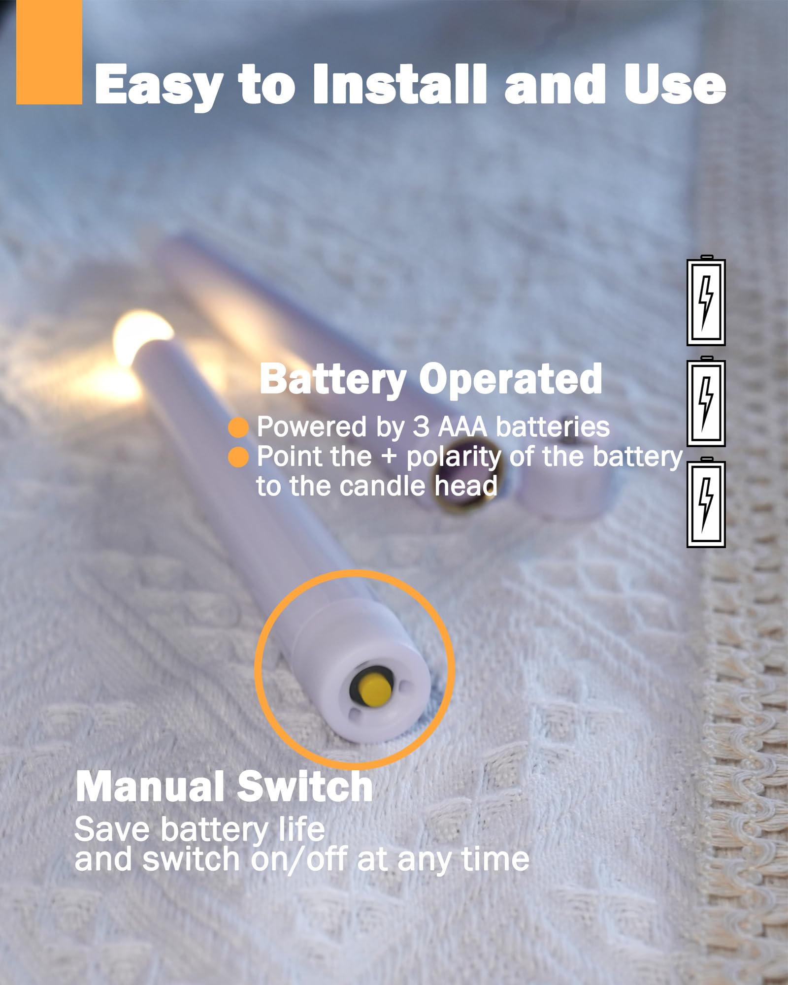 Fpoo 7.9'' Battery Operated Windows Candles With Remote Timers, 6 Pcs Flickering Flameless Christmas Taper Candles, Led Bright W