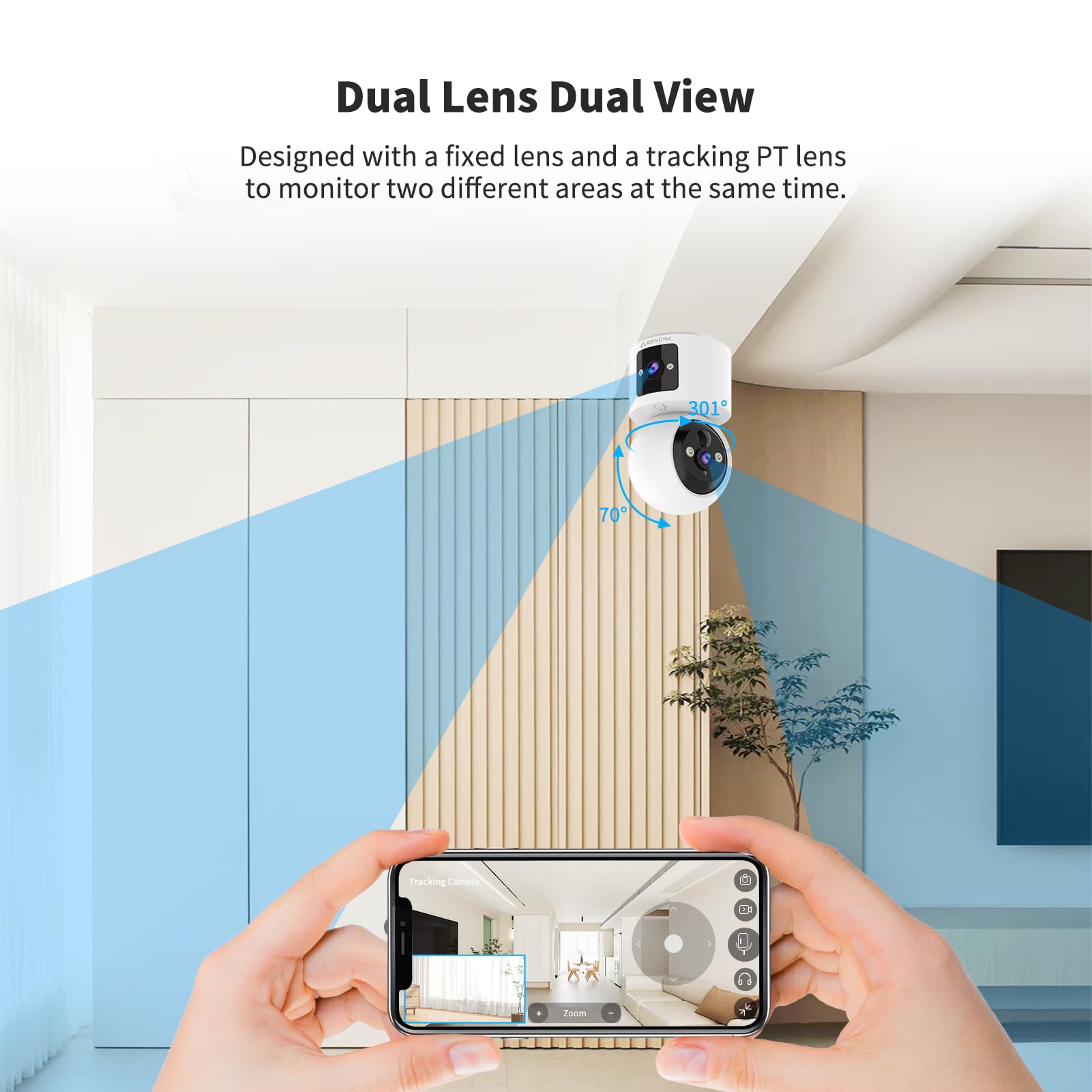 Vstarcam Cameras For Home Security, Wifi Indoor Camera Wireless With Ai Motion Detection, Battery Powered One Touch Call, Pet/Ba