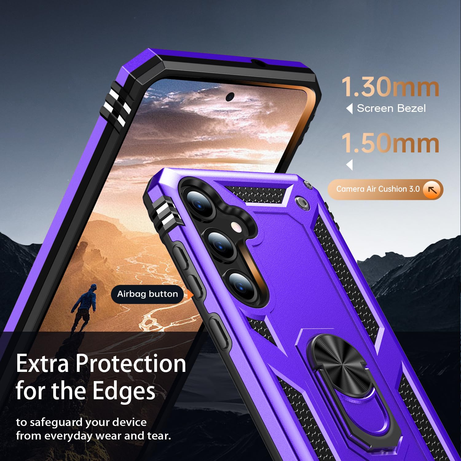 Ikazz For Galaxy S24 Plus Case,Military Grade Shockproof Heavy Duty Protective Phone Cover Pass 16Ft Drop Test With Magnetic Kic