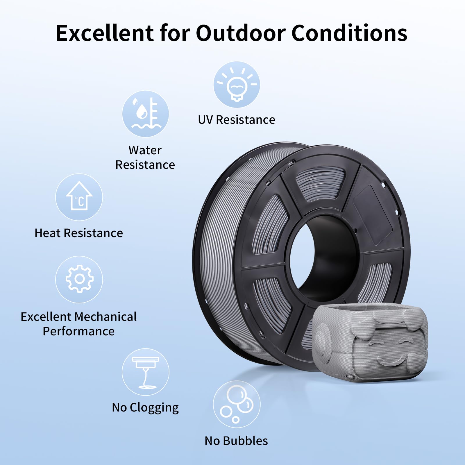 Anycubic Asa Filament 1.75Mm, Weather & Heat Resistant, 3D Printer Filament Suitable For Printing Outdoor Functional Parts, Dime