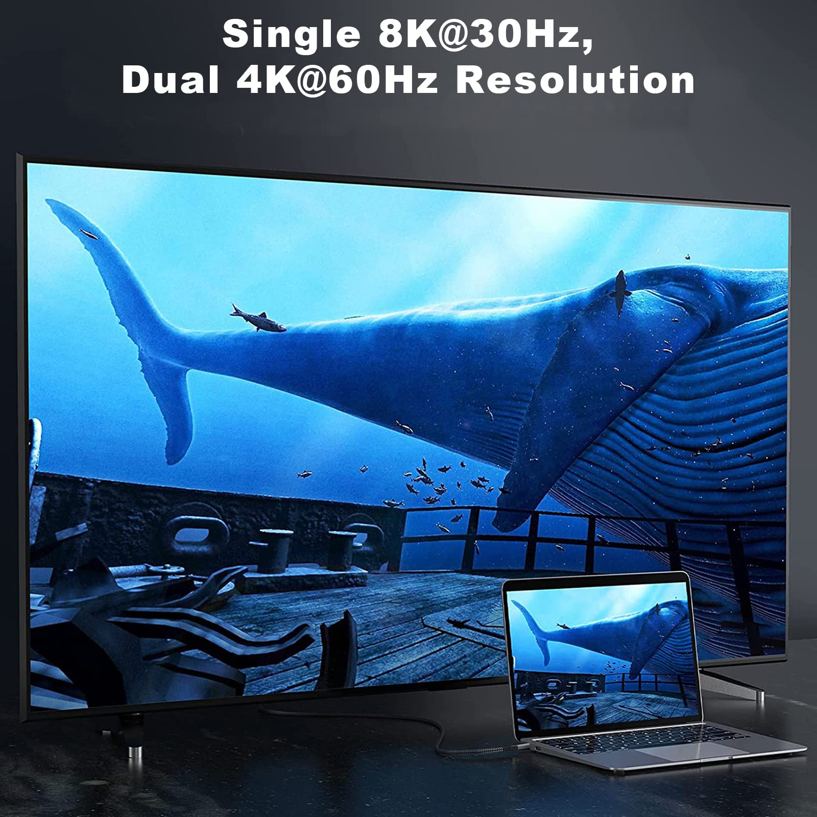 Vcom Usb 4 Cable For Thunderbolt 4 Cable 4 Ft, 100W Cable With 40Gbps Data And 8K@30Hz 5K@60Hz Or Dual 4K Video,Compatible With