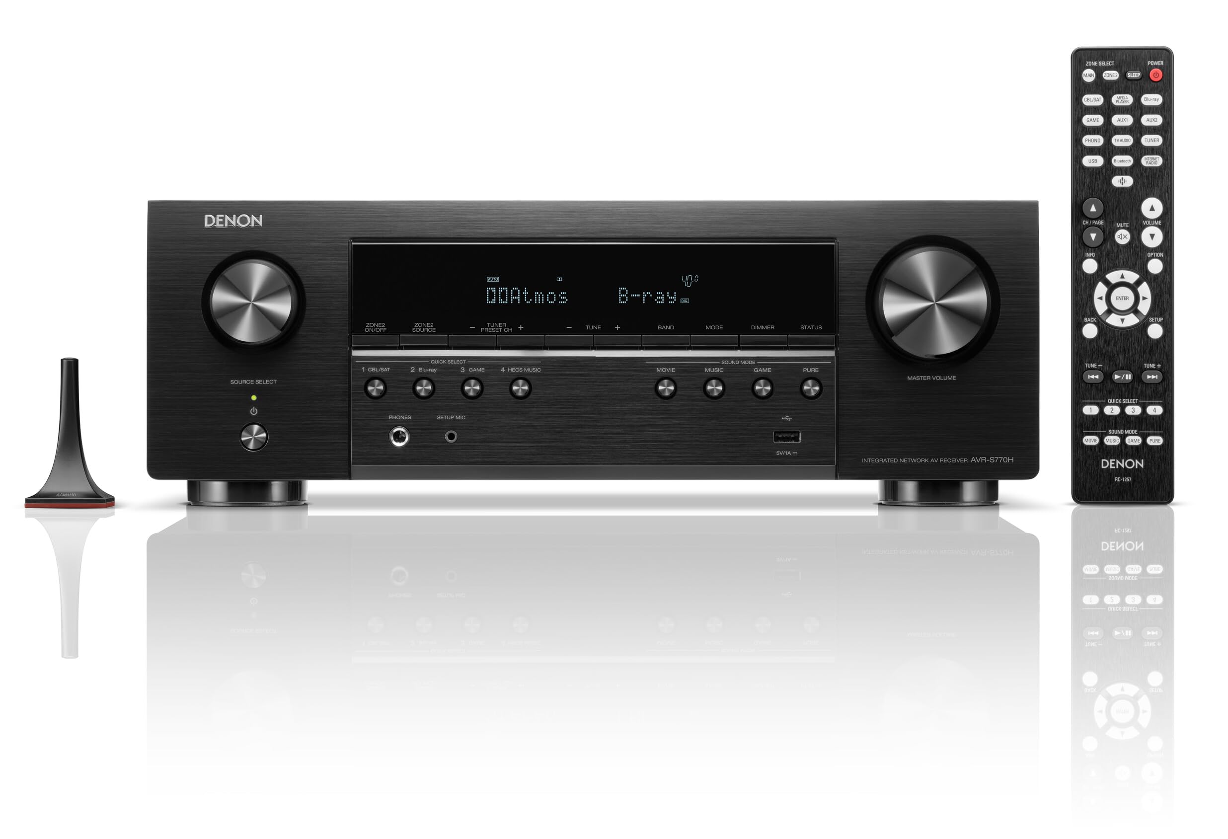 Denon Avr S770H 7.2 Ch Home Theater Receiver   8K Uhd Hdmi Receiver (75W X 7), Wireless Streaming Via Built In Heos, Bluetooth &