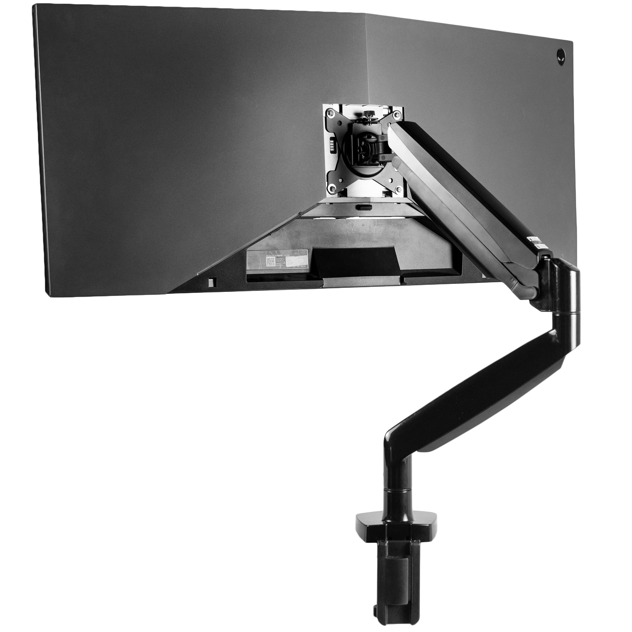 VIVO Premium Aluminum Heavy Duty Single Monitor Arm for Ultrawide Monitor up to 35 inches and 24 lbs, Desk Mount Stand, Pneumatic Height, Max VESA 100x100, Black, STAND V101Q