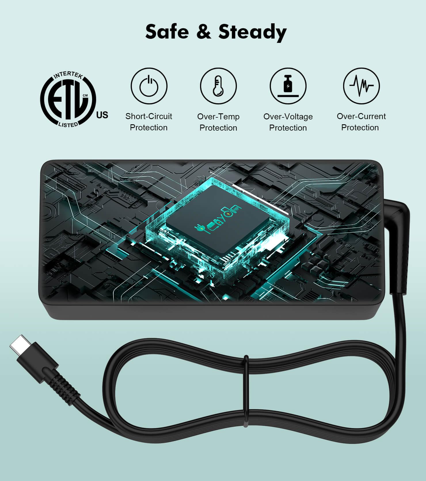 Usb C Laptop Charger   100W Usb C Charger, Fast Charging For Lenovo, Thinkpad, Hp, Asus, Acer, Macbook, Msi, Dell Computer Tablet Chargers Adapters Type C Power Cord Compatible With 90W 65W 45W Pd 3.0