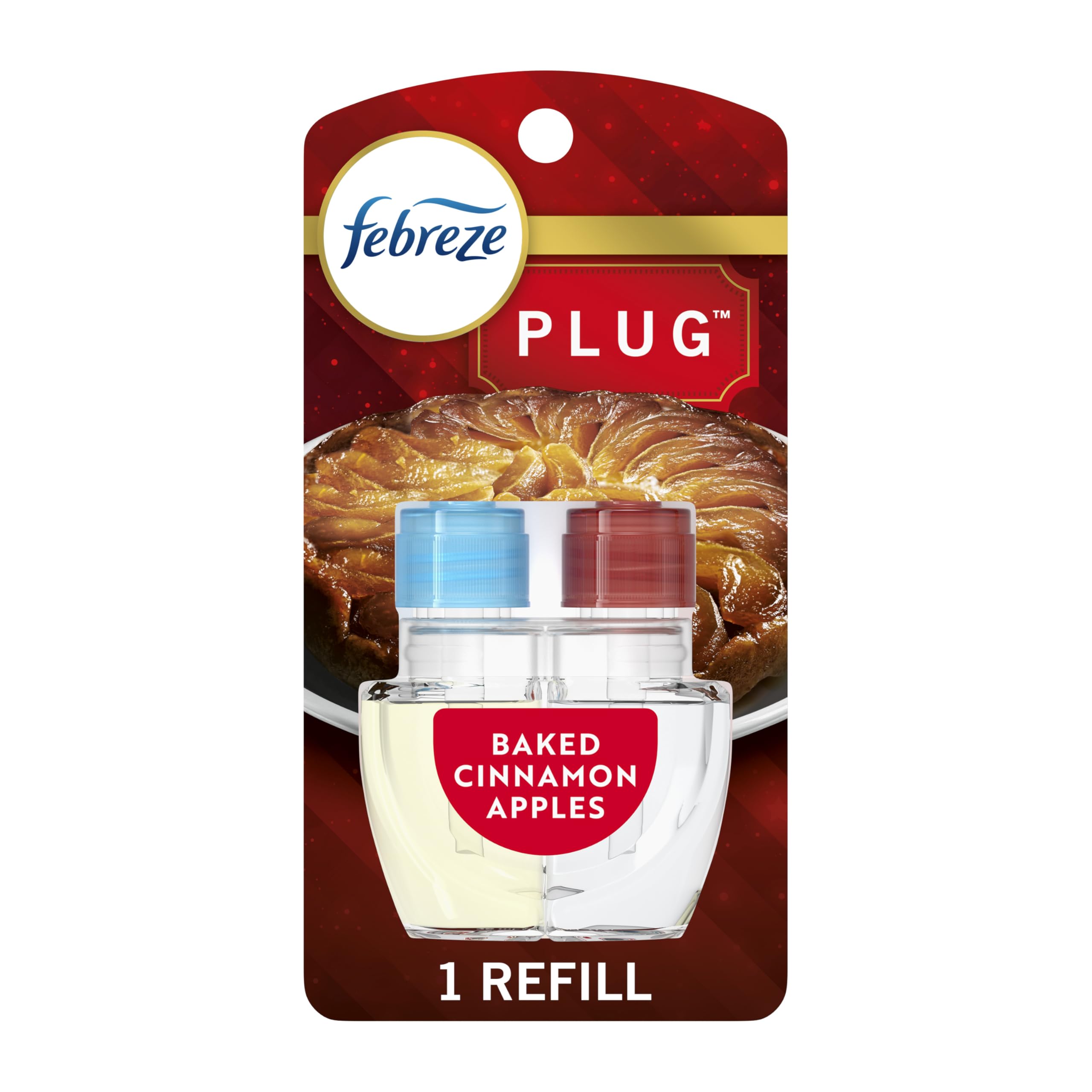 Febreze Plug In Air Freshener, Odor Fighting Scented Oil Refill, Baked Cinnamon Apples, 1 Refill