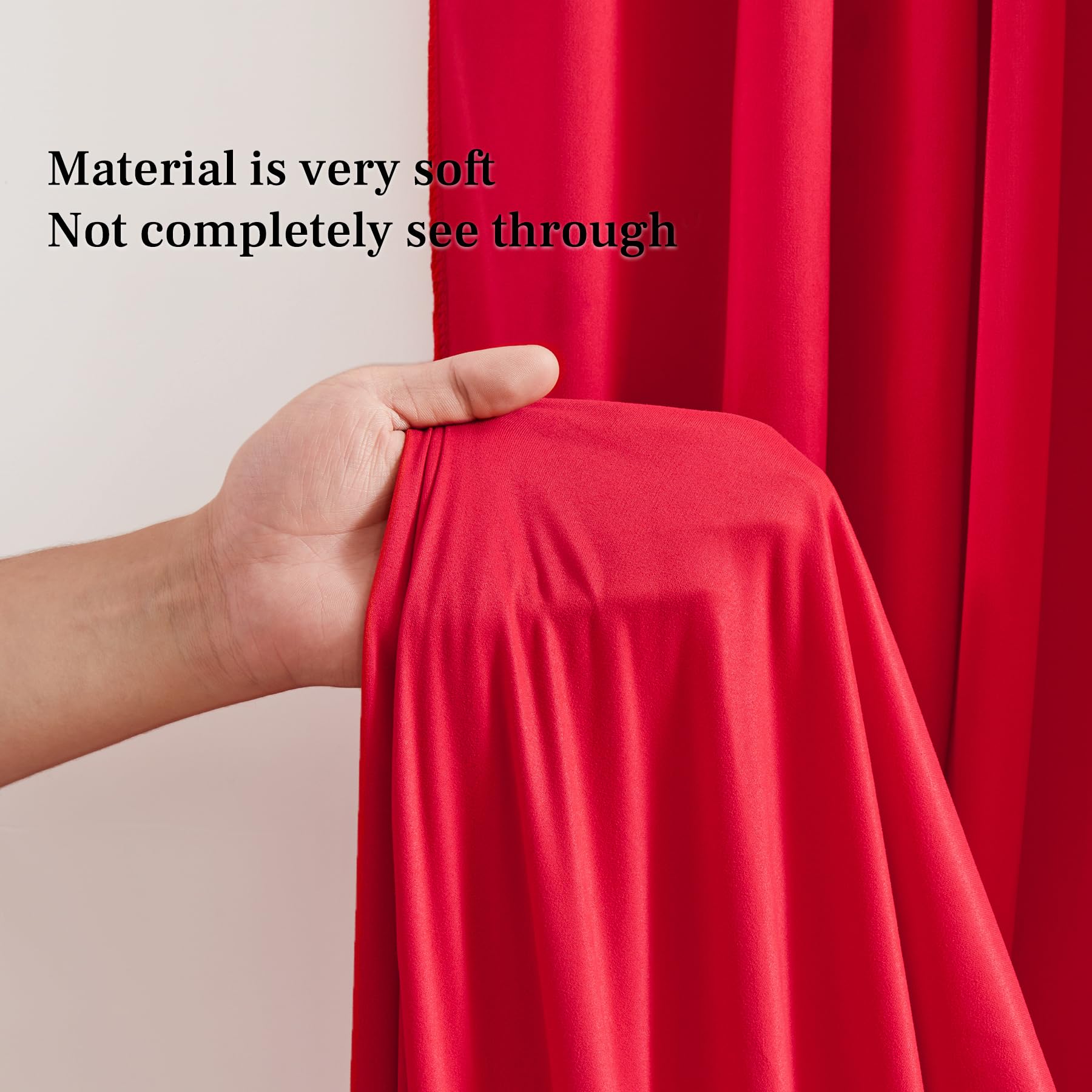 Red Backdrop Curtains For Weddings Parties, 10Ft Long Wrinkle Free Red Curtains Polyester Photography Backdrop Drapes For Weddin