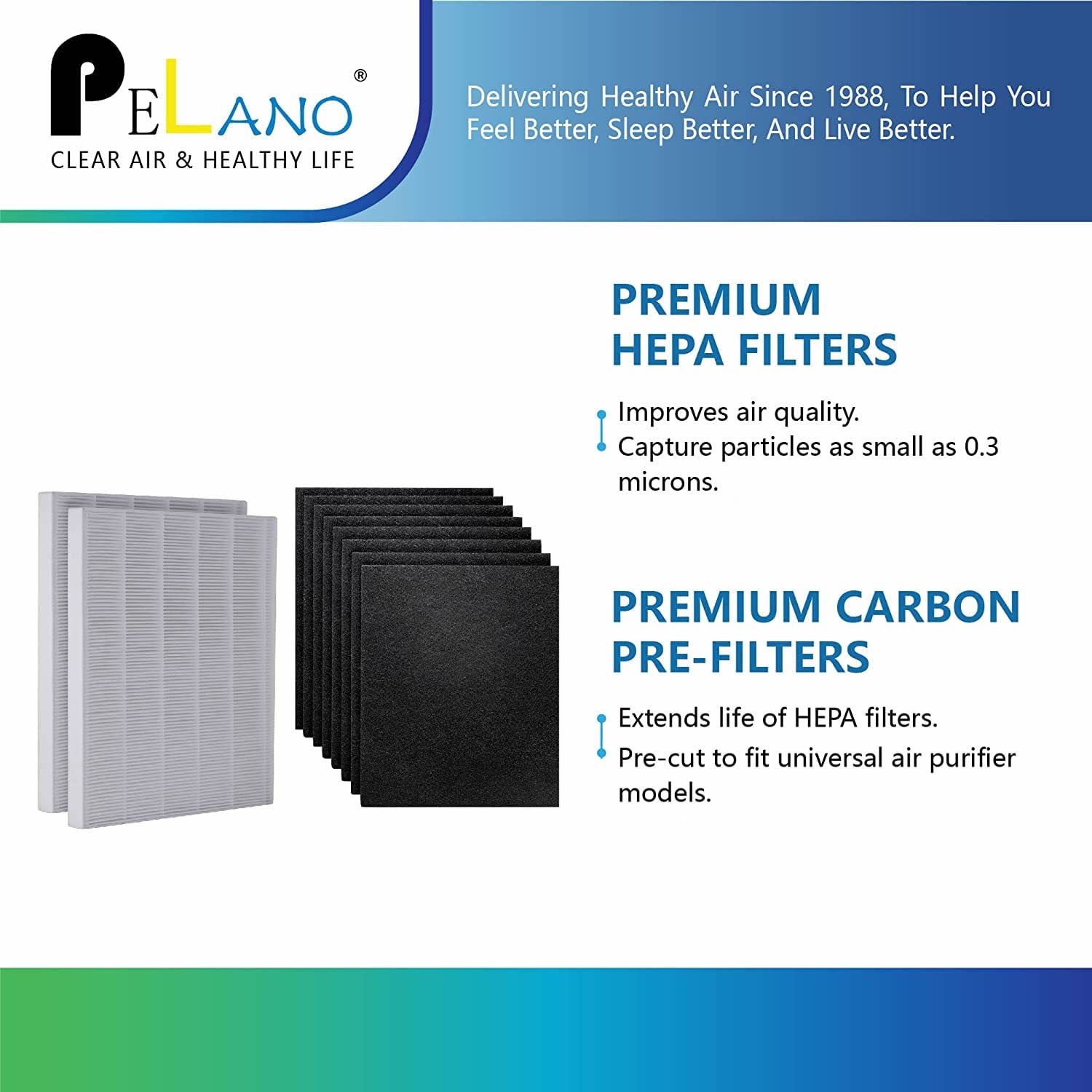 C545 True Hepa Replacement Filter S Compatible For Winix C545, Part Number 1712 0096 00, 2 True Hepa Filter + 8 Activated