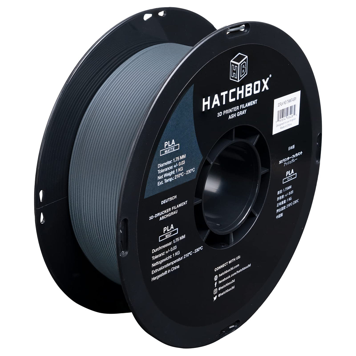 HATCHBOX Matte PLA 3D Printer Filament, Dimensional Accuracy +/- 0.03 ...