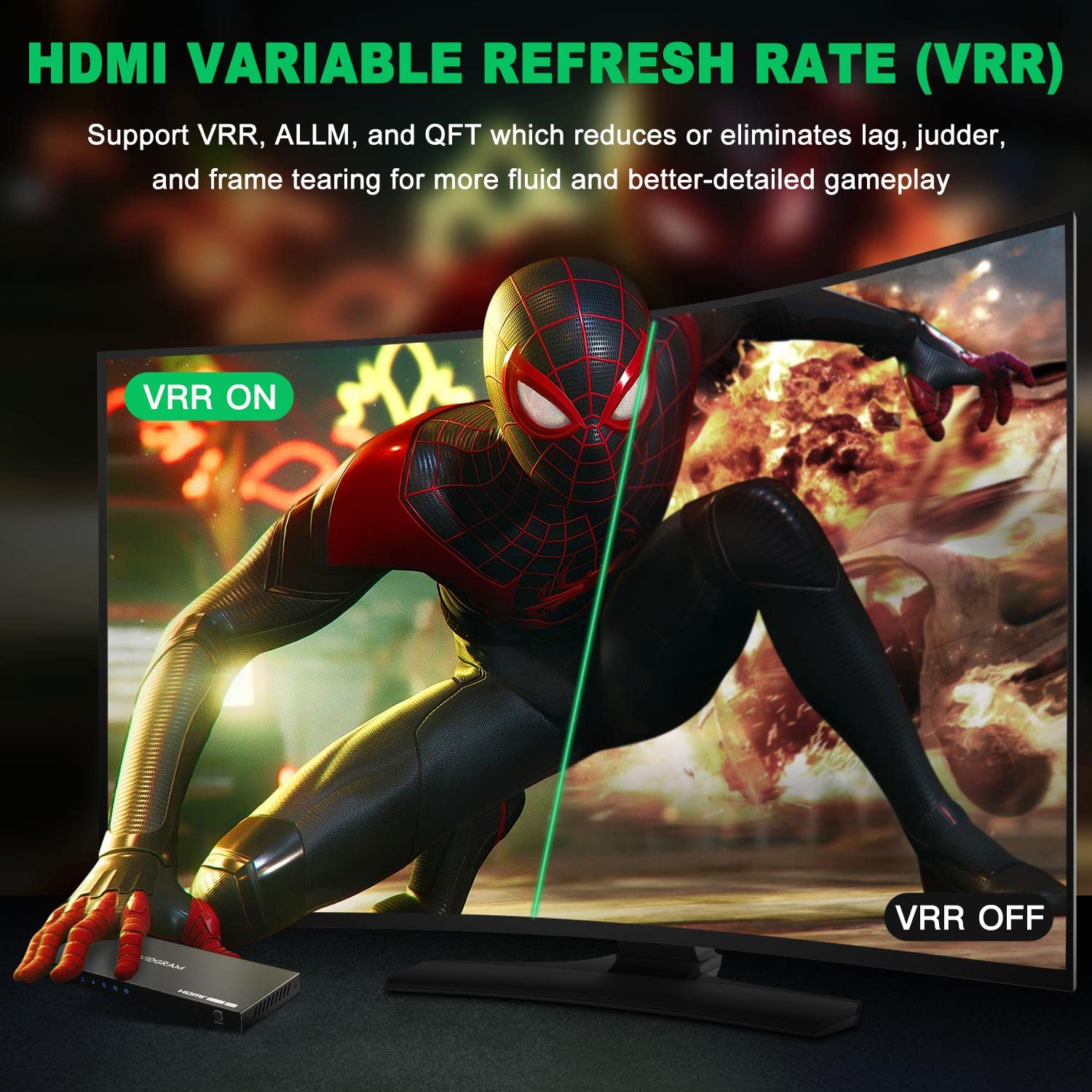 Hdmi 2.1 Switch 8K 60Hz, Avidgram Hdmi Switcher 5 In 1 Out With Ir Remote, 5 Port 4K 120Hz Auto Hdmi Selector Hub Support 8K 48G