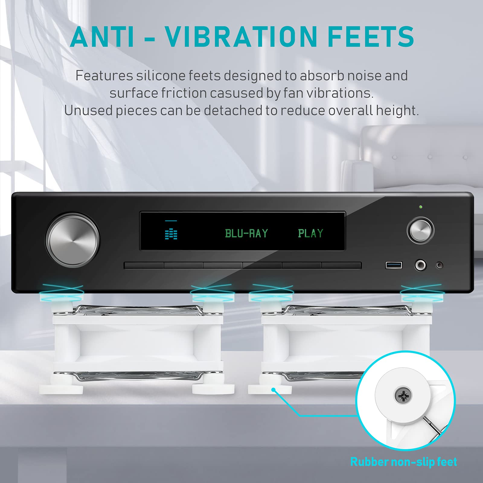 Anext Usb Computer Fan,80Mm Usb Fan, 80Mm Fan, Silent Fan For Receiver Dvr Playstation Xbox Computer(White,1 X Dual)