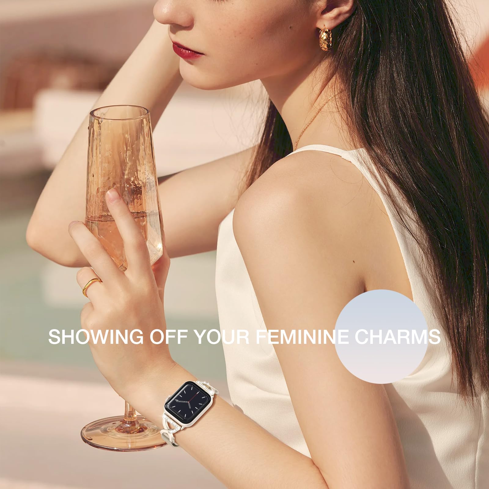 Brg Thin Mesh Loop Compatible With Apple Watch Bands For Women 40Mm 41Mm 38Mm 42Mm Series 10 9 8 7 6 5 4 3 2 1 Se, Metal Magneti