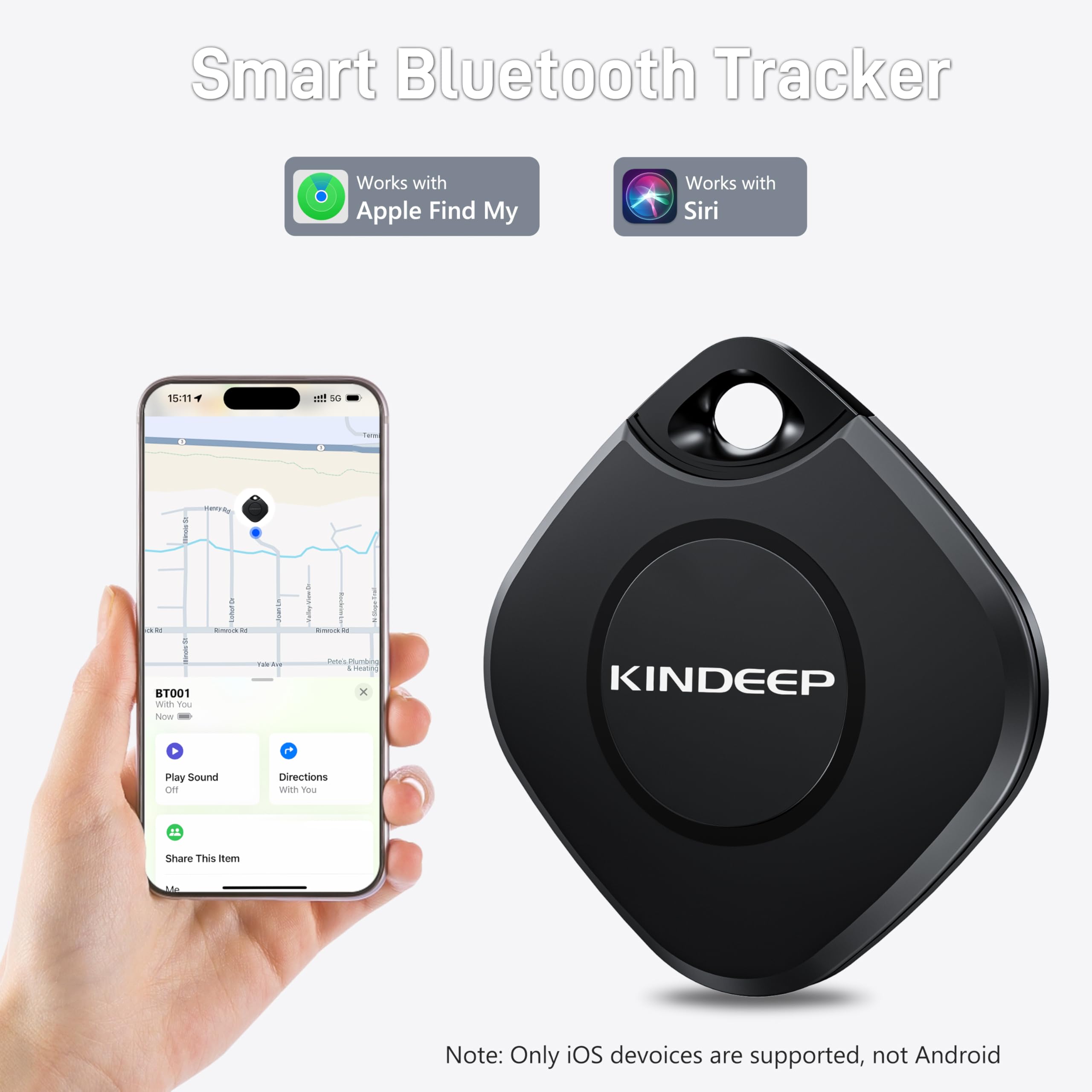 Tracker Air Tag 2 Pack: Smart Key Finder Work With Apple Find My (Ios Only), Luggage Tracker For Kids Keys Wallet Bags And Pets,