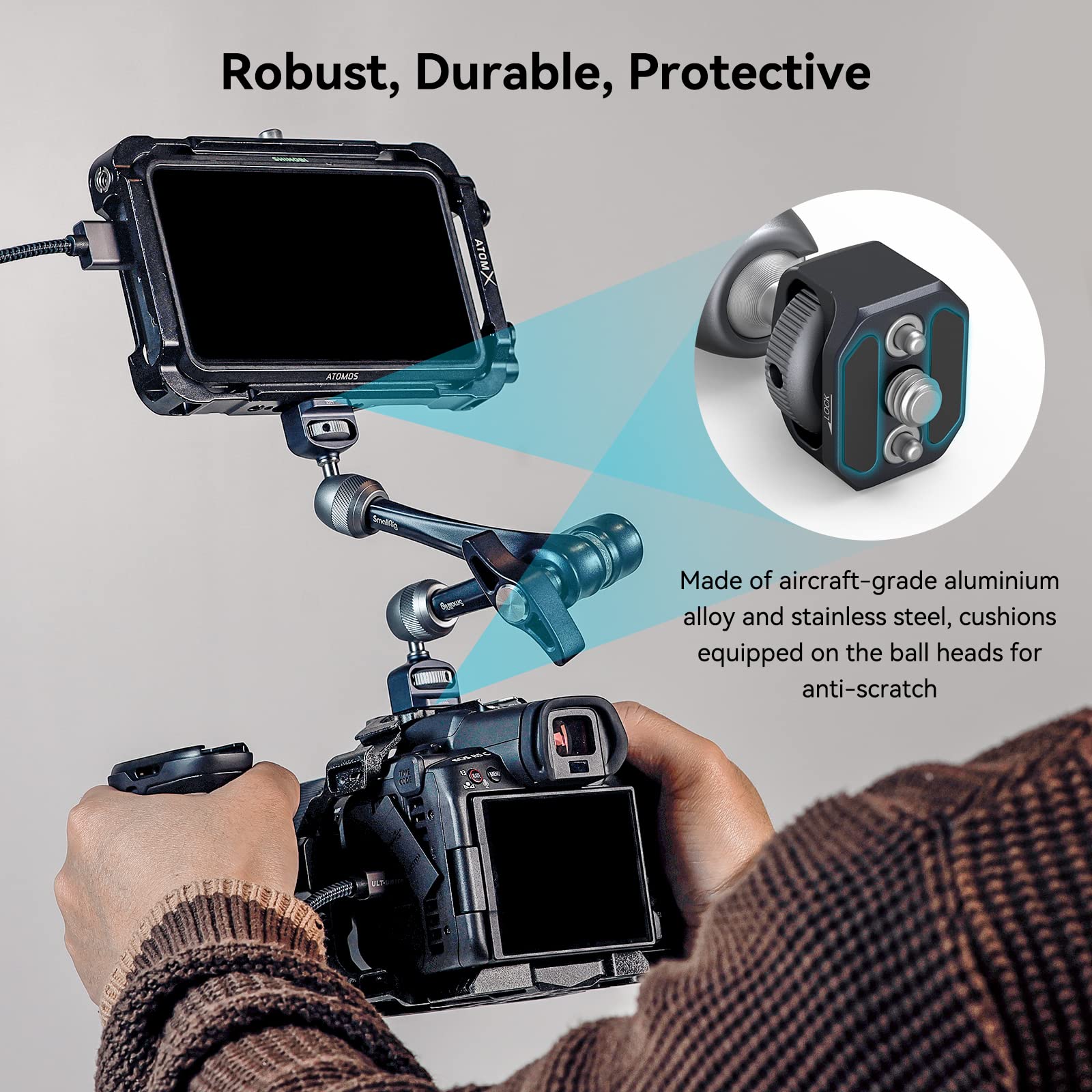 Smallrig Rosette Magic Arm 11 Inch With Ball Head, 1/4-20 Screws, And Anti-Twist Pins, For Cameras/Ipads/Monitors/Led Lights/Sma