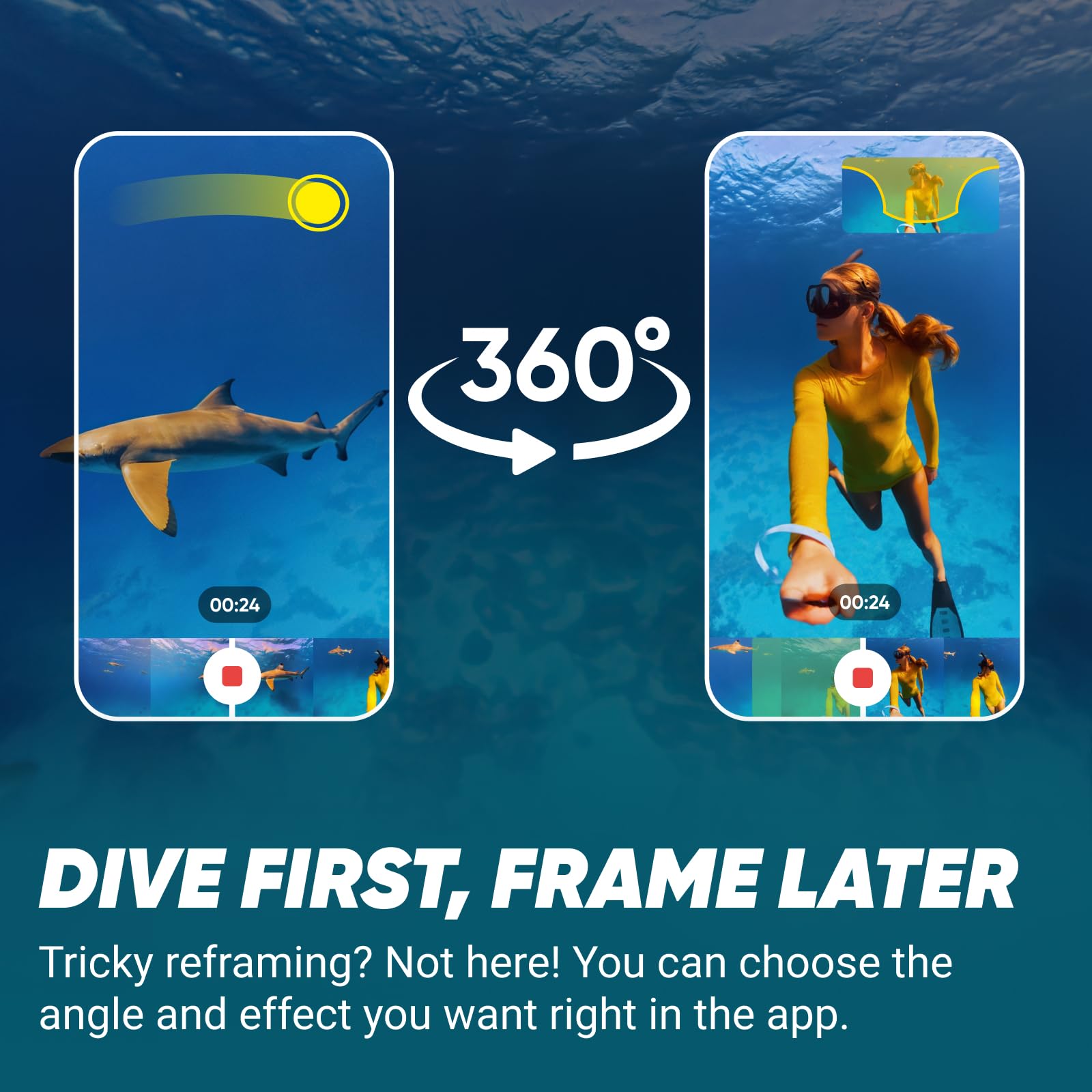 Insta360 X4 Invisible Dive Bundle - 8K Waterproof 360 Action Camera, 4K Wide-Angle Video, Invisible Selfie Stick, Removable Lens
