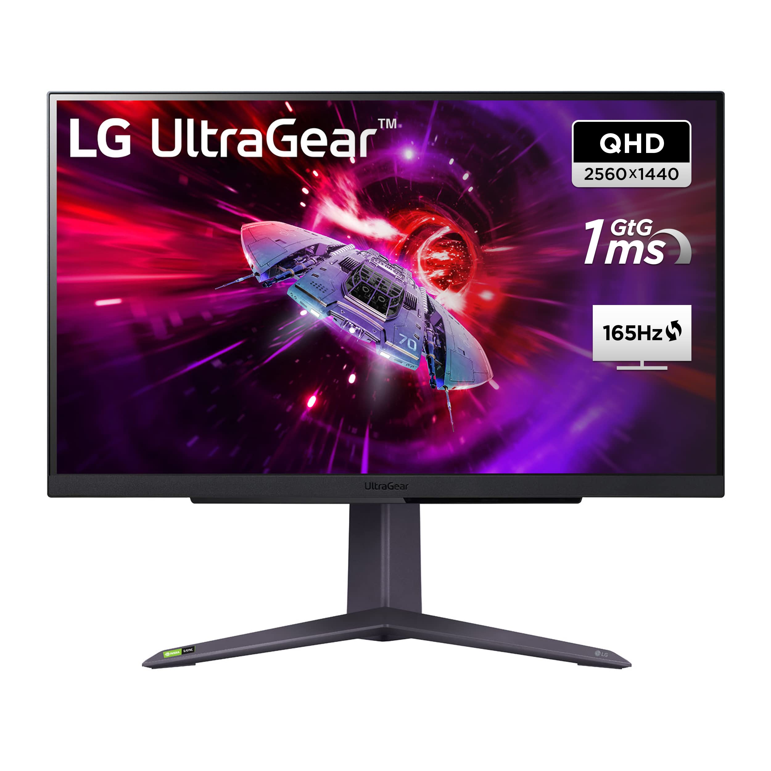 LG Electronics 27GR75Q-B Ultragear Gaming Monitor 68.5 cm (27), 2560 x 1.440, 16:9, WQHD 1440p, 99% sRGB, HDR10, 165 Hz, 1ms GtG