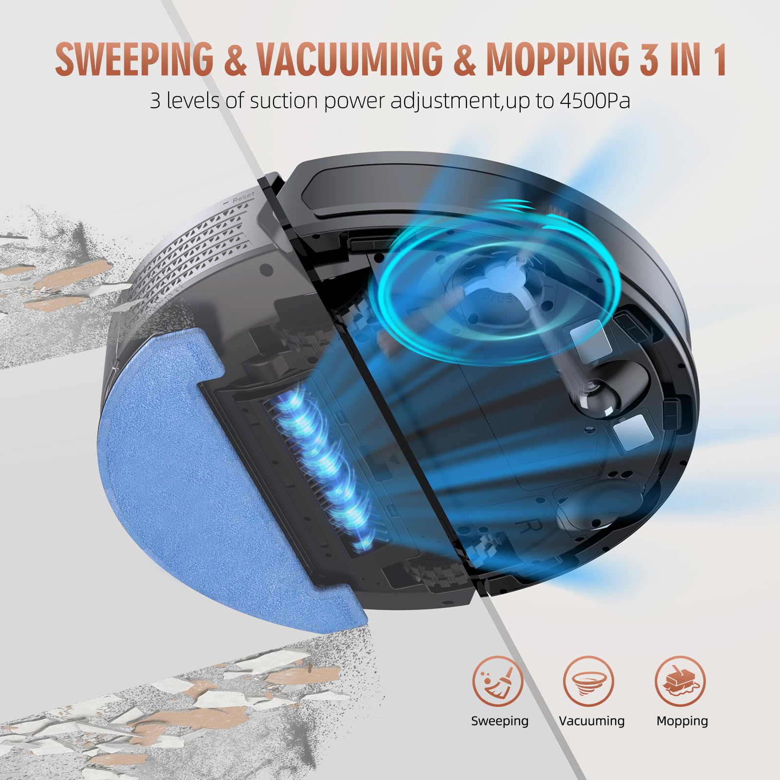 Loorow 3 In 1 Robot Vacuum And Mop Combo, Self Emptying Station For 60 Days, Robotic Vacuum Cleaner With Lidar Navigation & Max