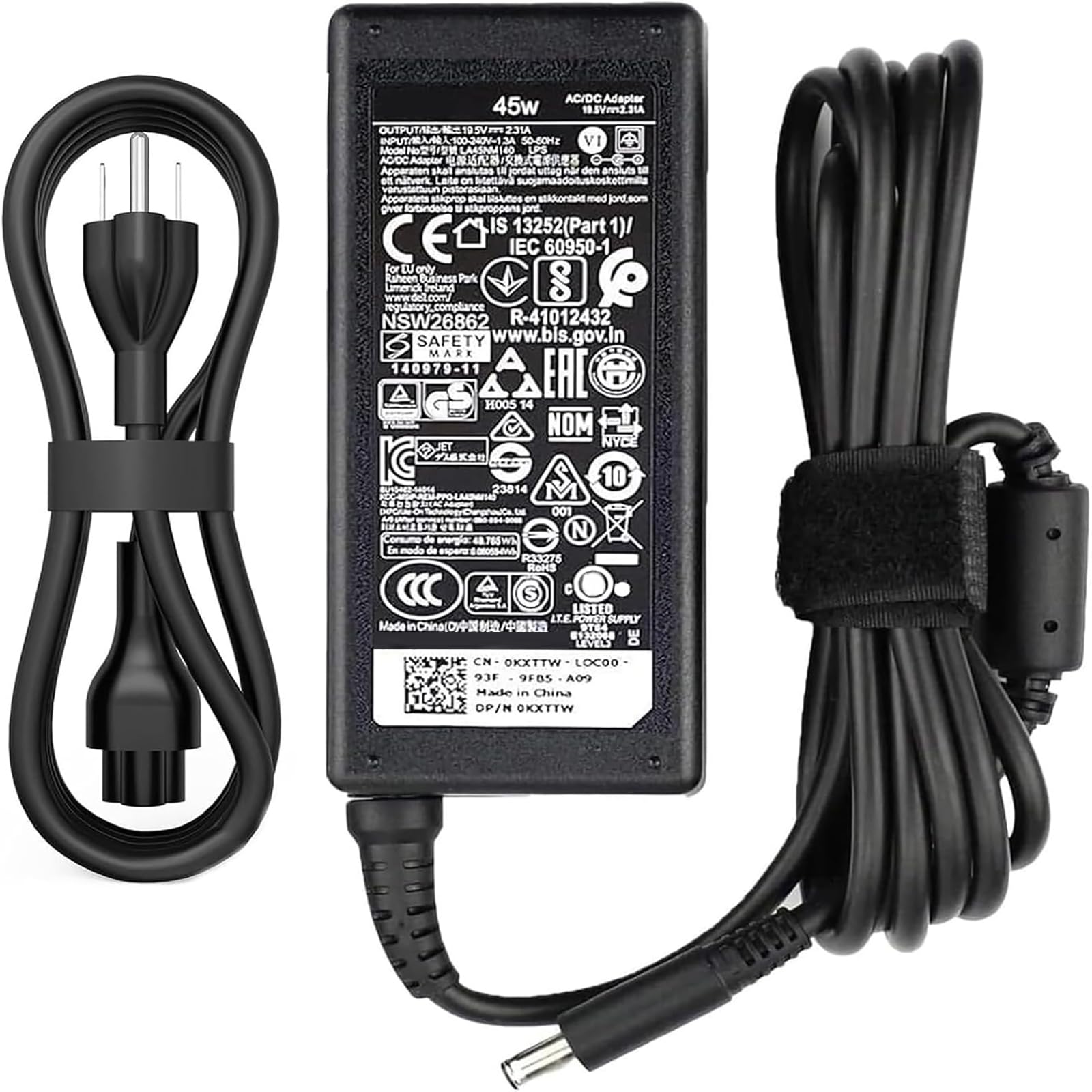 45W (4.5 * 3.0 mm Jack 19.5V 2.31A) AC Charger Fit for DELL Inspiron 11/13/14/15/17 3000 5000 7000 Series(3583 3593 5570) Latitu