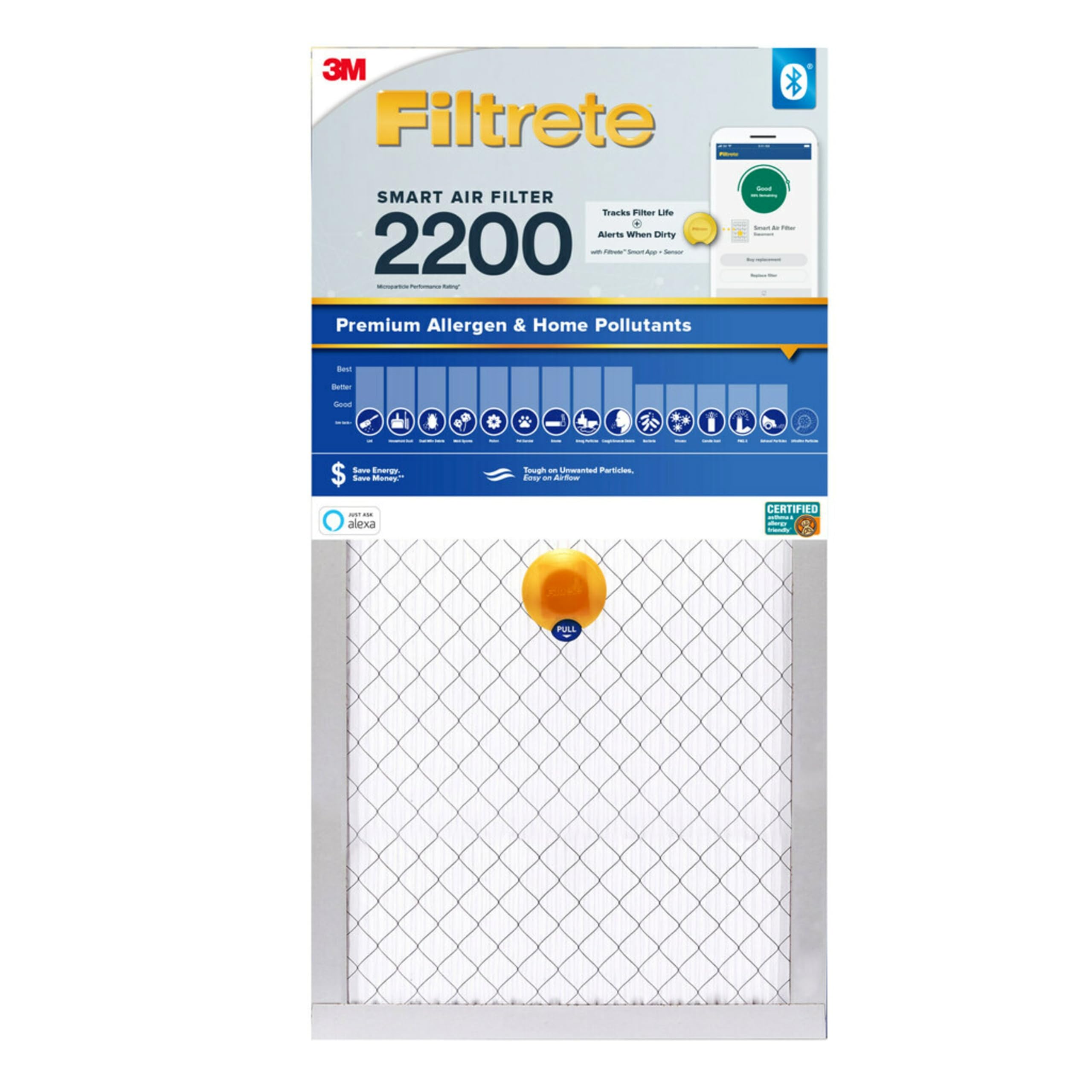 Filtrete 14X20X1 Smart Air Filter, Mpr 2200 Merv 13, 1 Inch Premium Allergen & Home Pollutant Air Filters For Ac And Furnace, 2