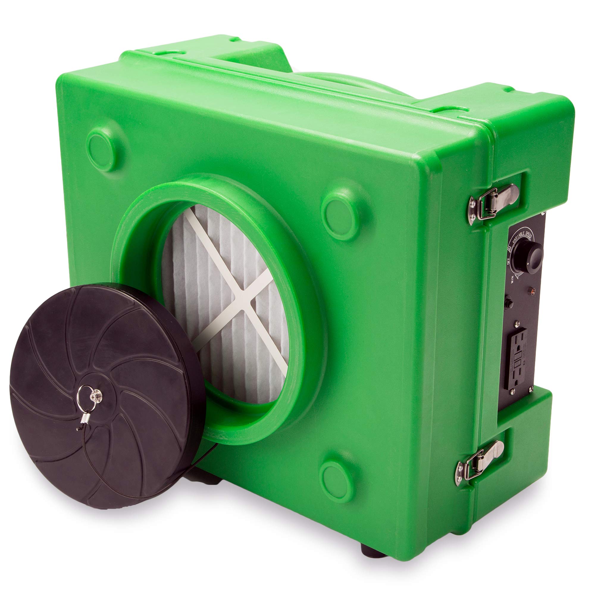 B-Air BA-RA-650-GN 1/3 HP 2.5 Amp HEPA Air Purifier Scrubber for Water Damage Restoration Equipment Negative Air Machine, Green