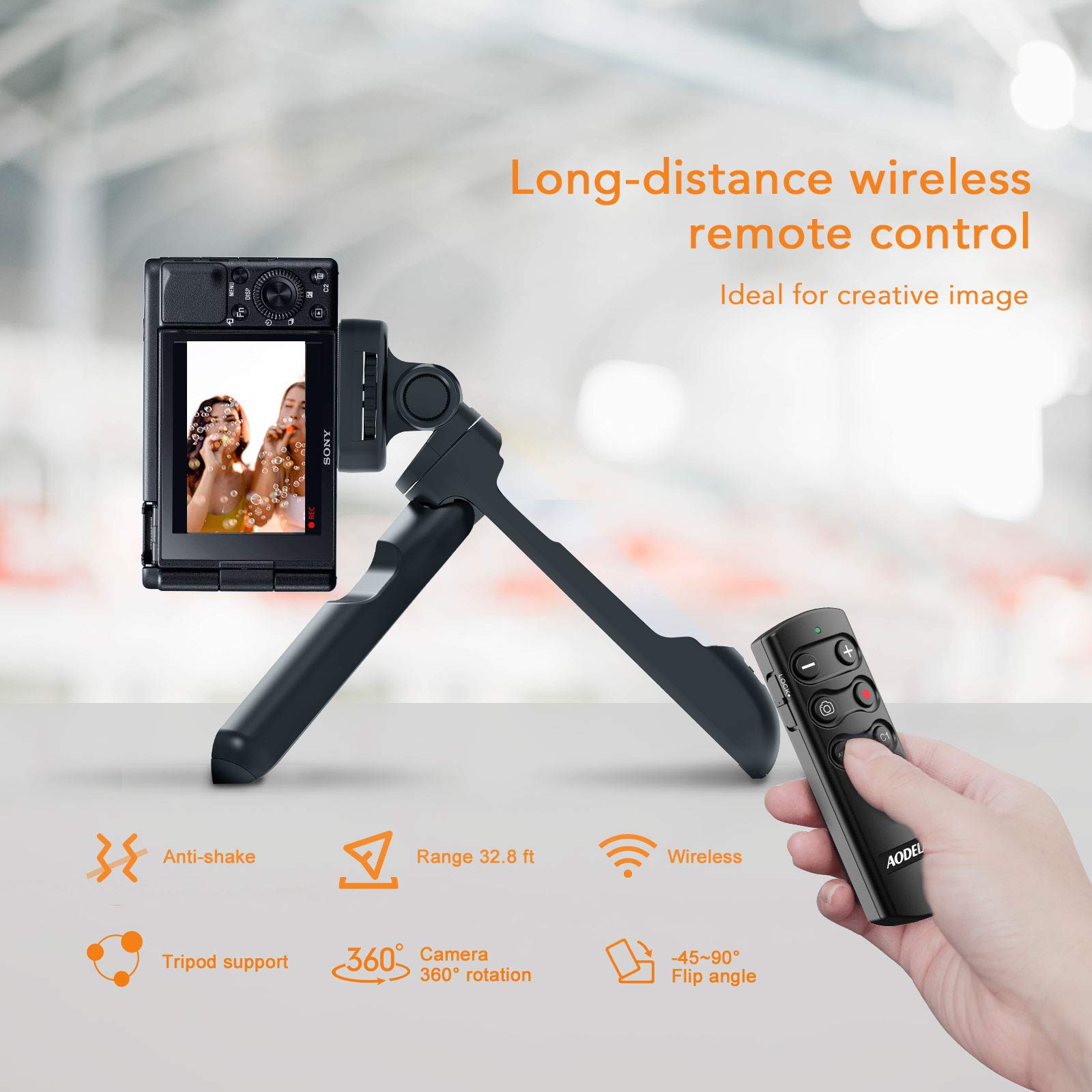 Aodelan Mini Shooting Grip And Tripod With Wireless Remote Shutter For Sony Zv-E10 Zv-1 A7Sm3 A7C A7Riv 9 7Riv 7Riii 7Iii Rx0Ii