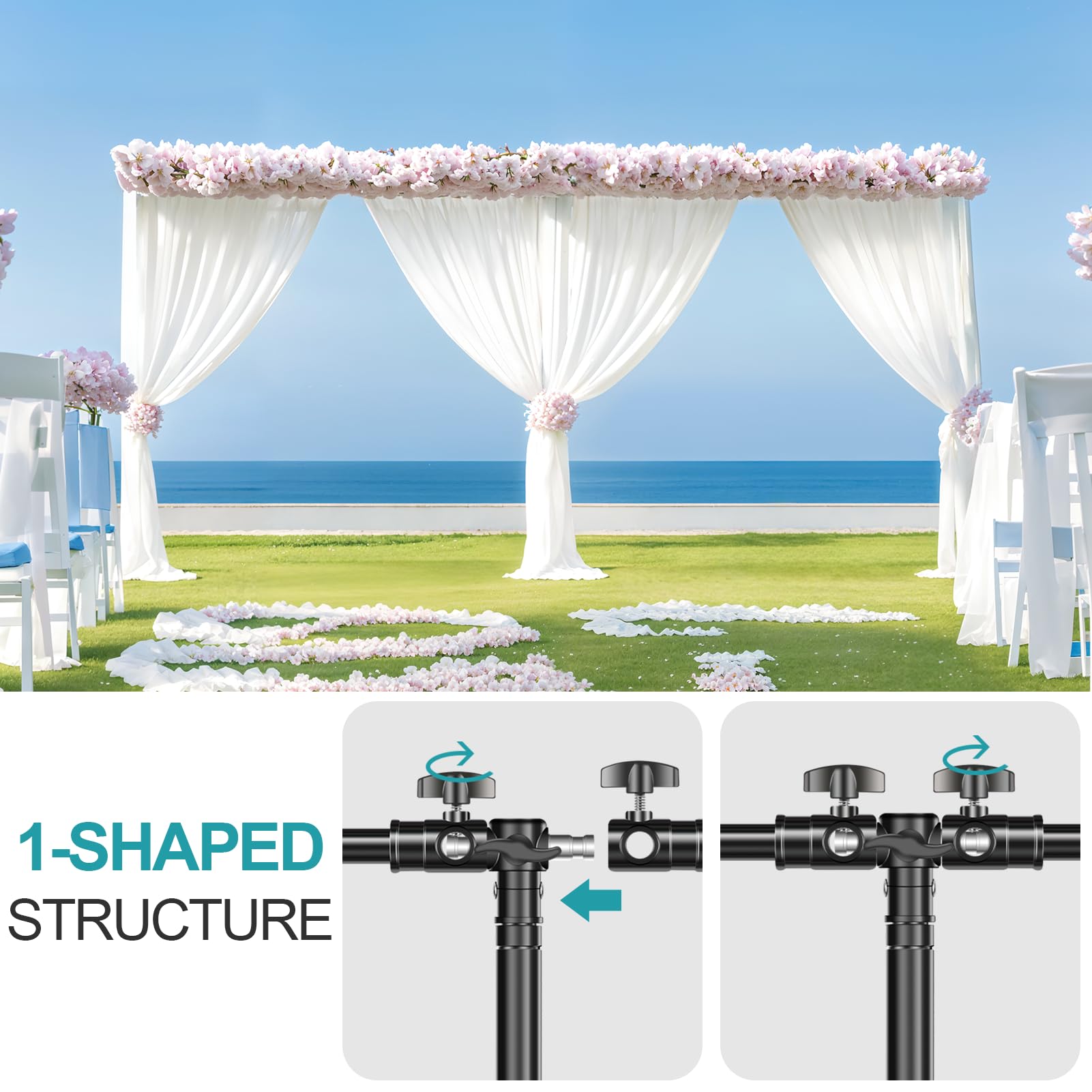 Emart Photo Video Studio 20 Ft Wide 10 Ft Tall Adjustable Heavy Duty Photography Backdrop Stand, Background Support System Kit W