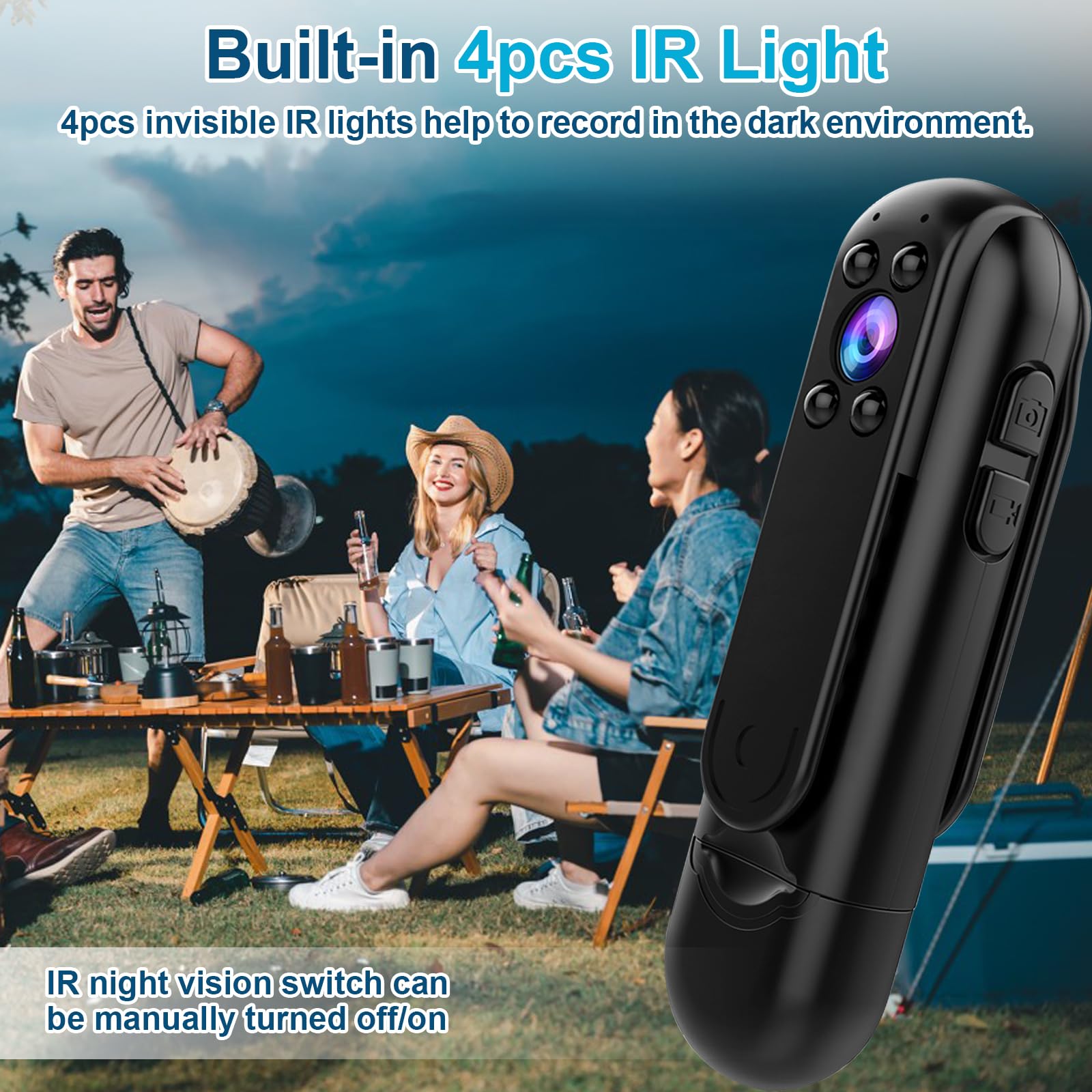 Wotcha Body Camera With 32Gb Card, Hd 1080P Mini Body Cam With Motion Detection, Ir Night Vision, Wearable Small Portable Pocket