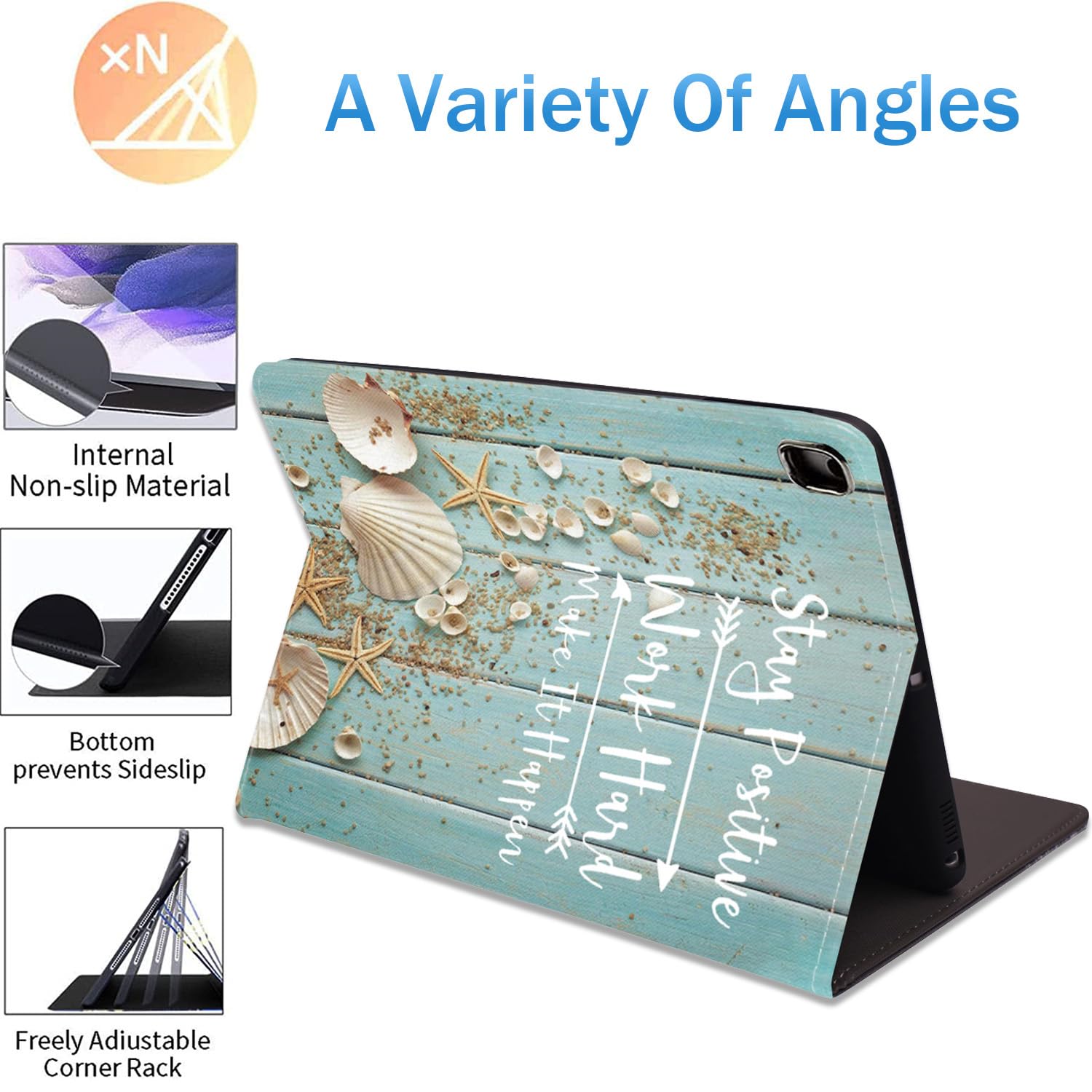 Case For Ipad 9Th / 8Th / 7Th Gen(2021/2020/2019) 10.2/ Ipad Air 10.5 2019 / Ipad Pro 10.5, Leather Smart Case, Adjustable Stand