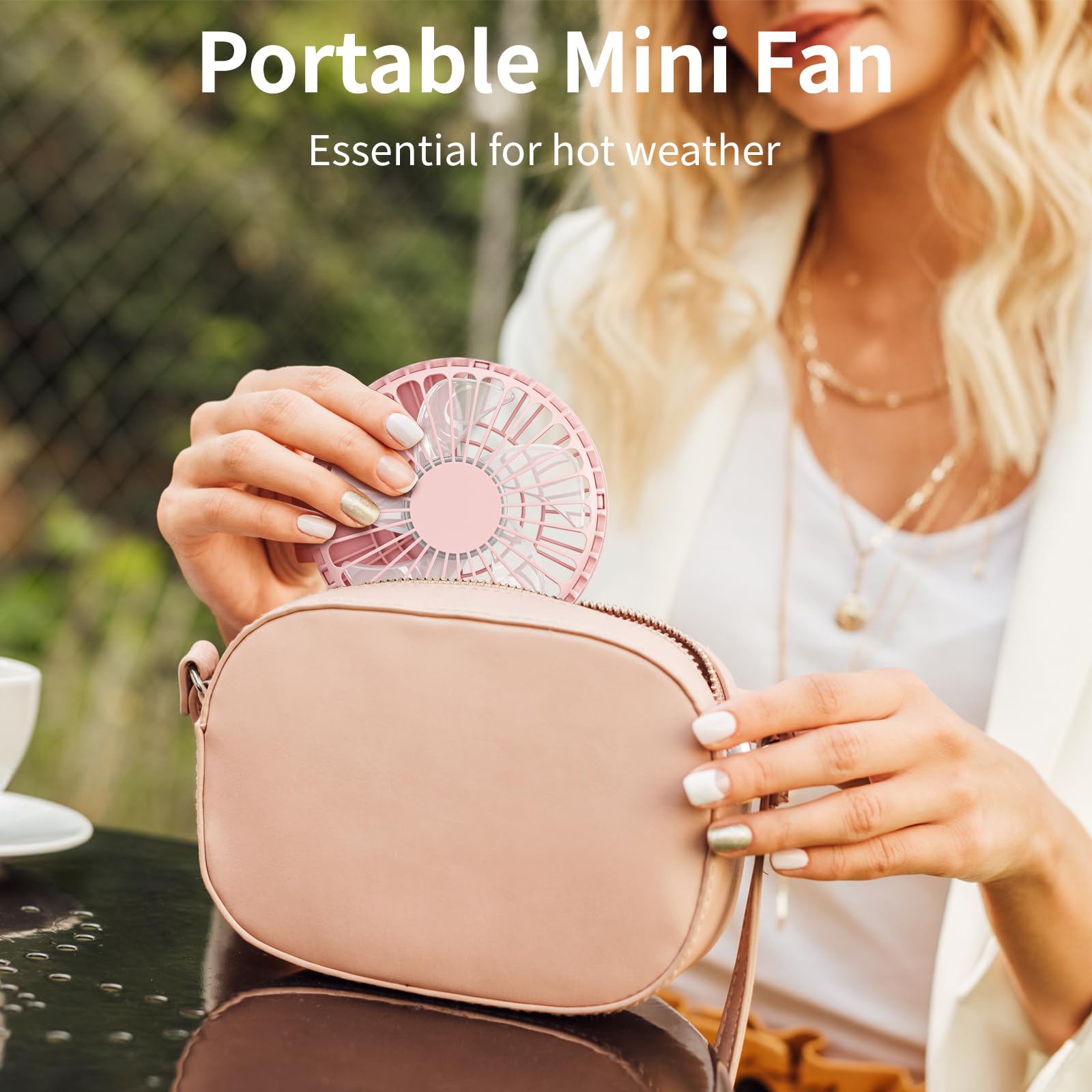 Handfan Handheld Rechargeable Fan Portable, Hands Free Neck Fan, Battery Operated Hand Fan [3 10 Working Hours] With 180 Foldabl