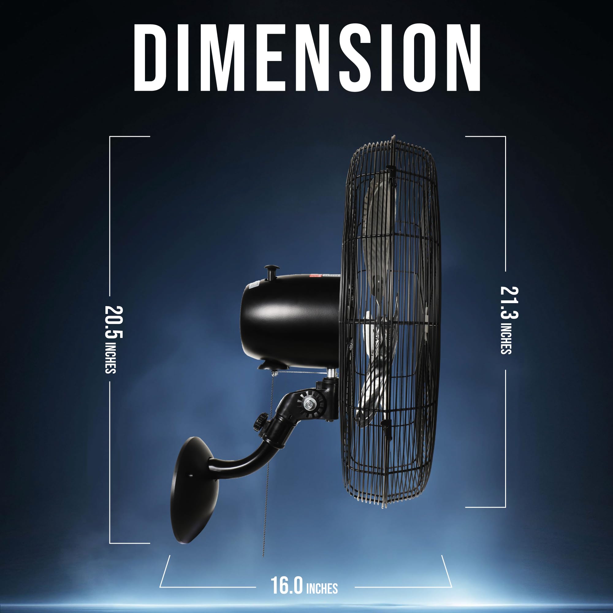 Tornado 20 Inch Professional High-Velocity Oscillating Wall Fan - Ideal For Industrial, Commercial, And Residential Use - 3-Spee