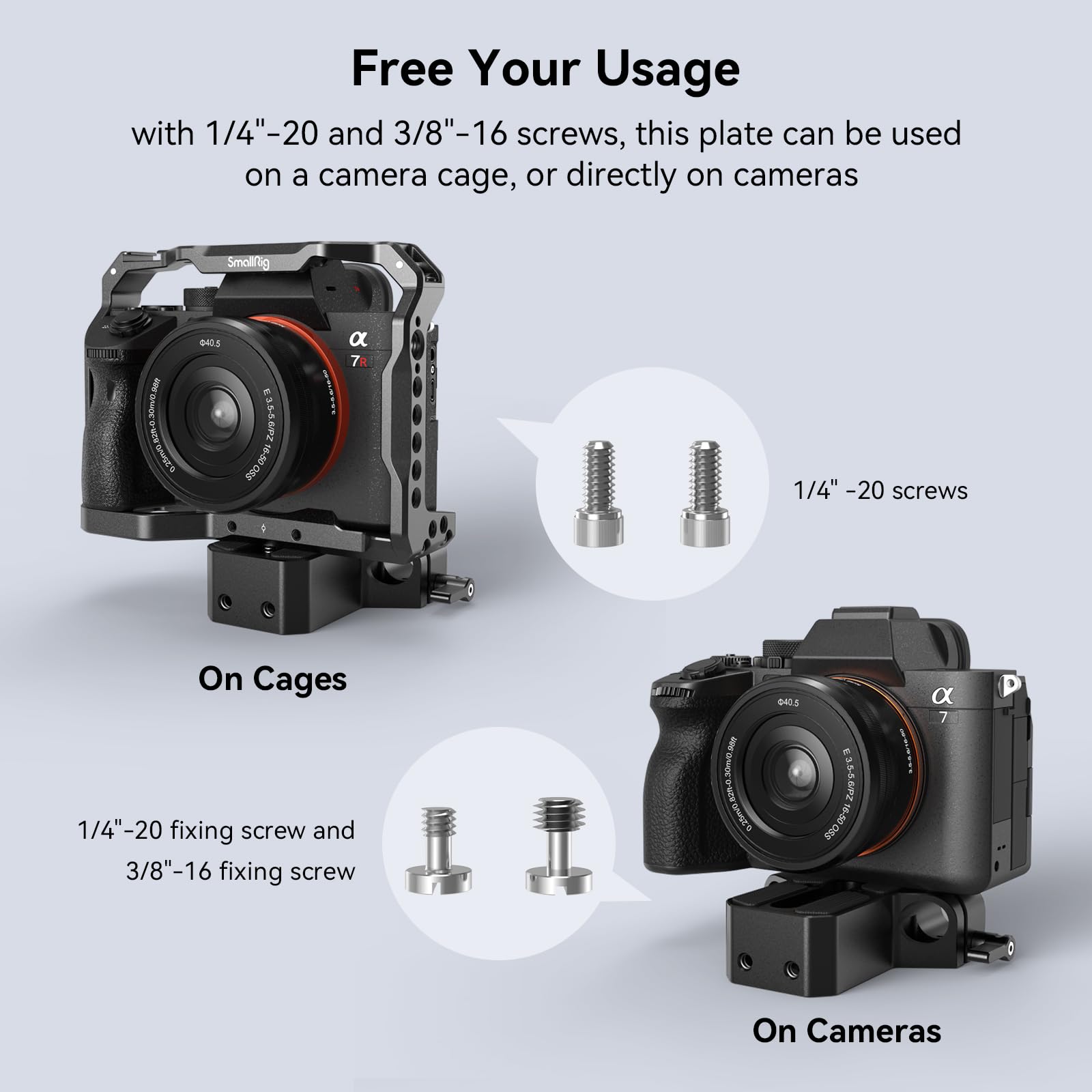 Smallrig Camera Base Plate With 15Mm Lws Rod Rail Clamp, Baseplate For Sony A6500 A6600 A6300, For Canon R5 R6, For Sony A7Siii