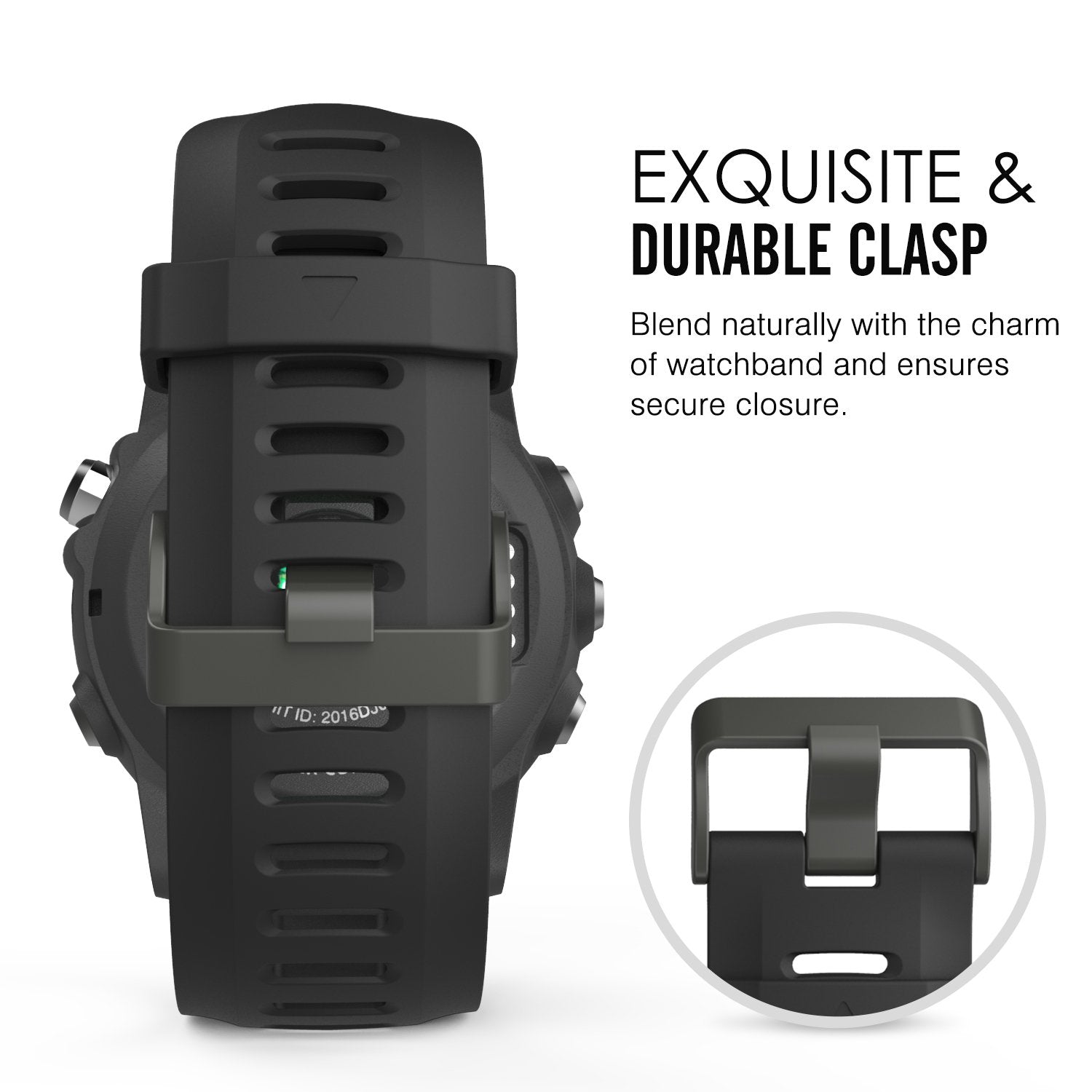 Moko Band Compatible With Garmin Fenix 3/Fenix 5X, Soft Silicone Replacement Watch Band Fit Garmin Fenix 3/Fenix 3 Hr/Fenix 5X/5